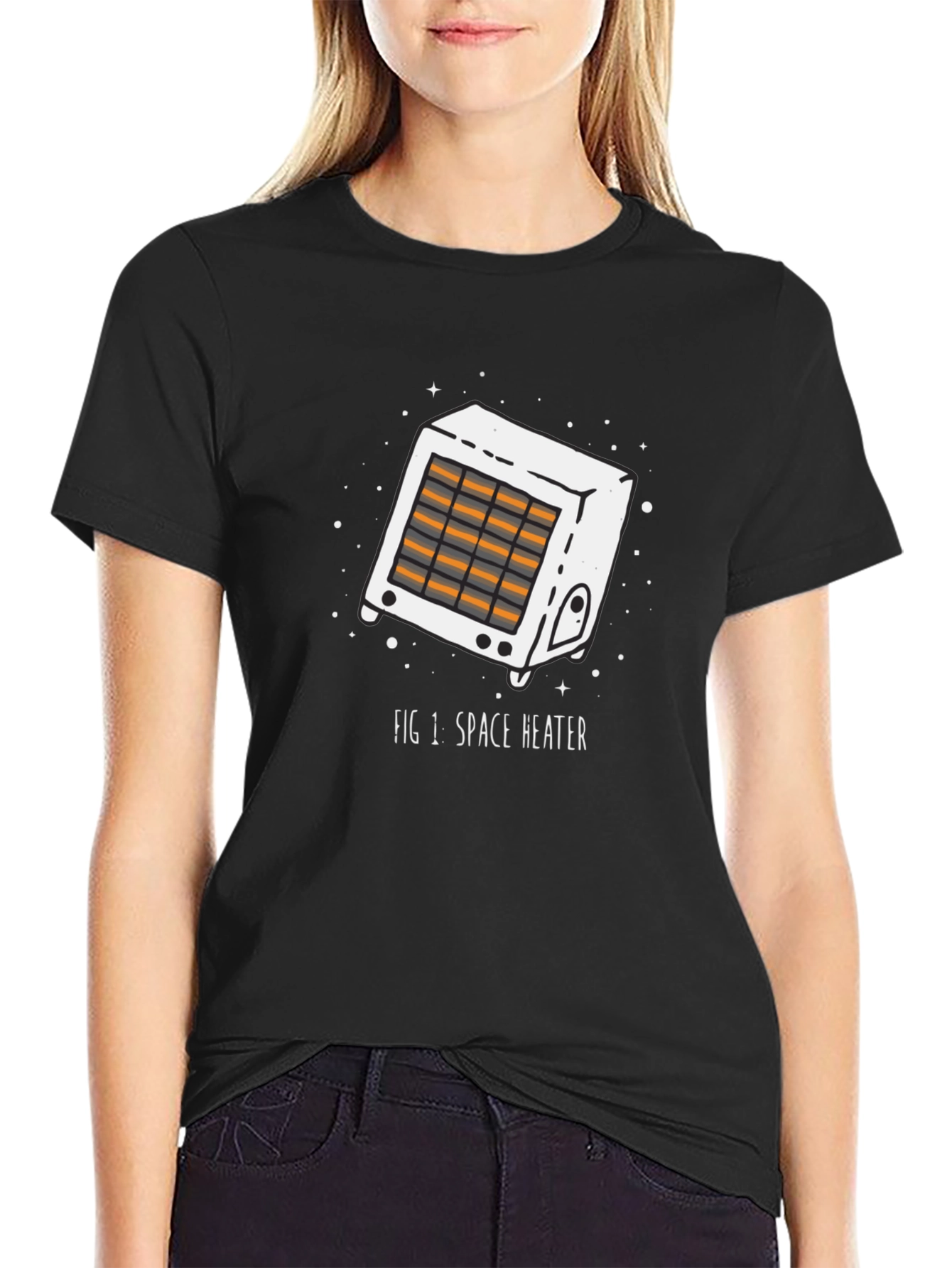 Black Space Heater Graphic Tee - Unique Novelty T-Shirt view 2