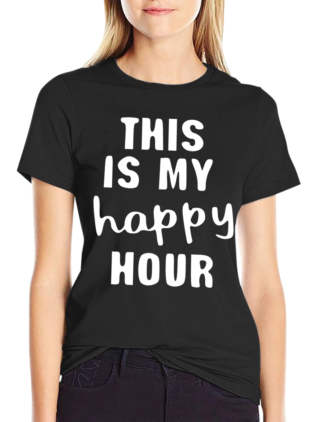 Black This Is My Happy Hour Graphic Tee - Black view 2