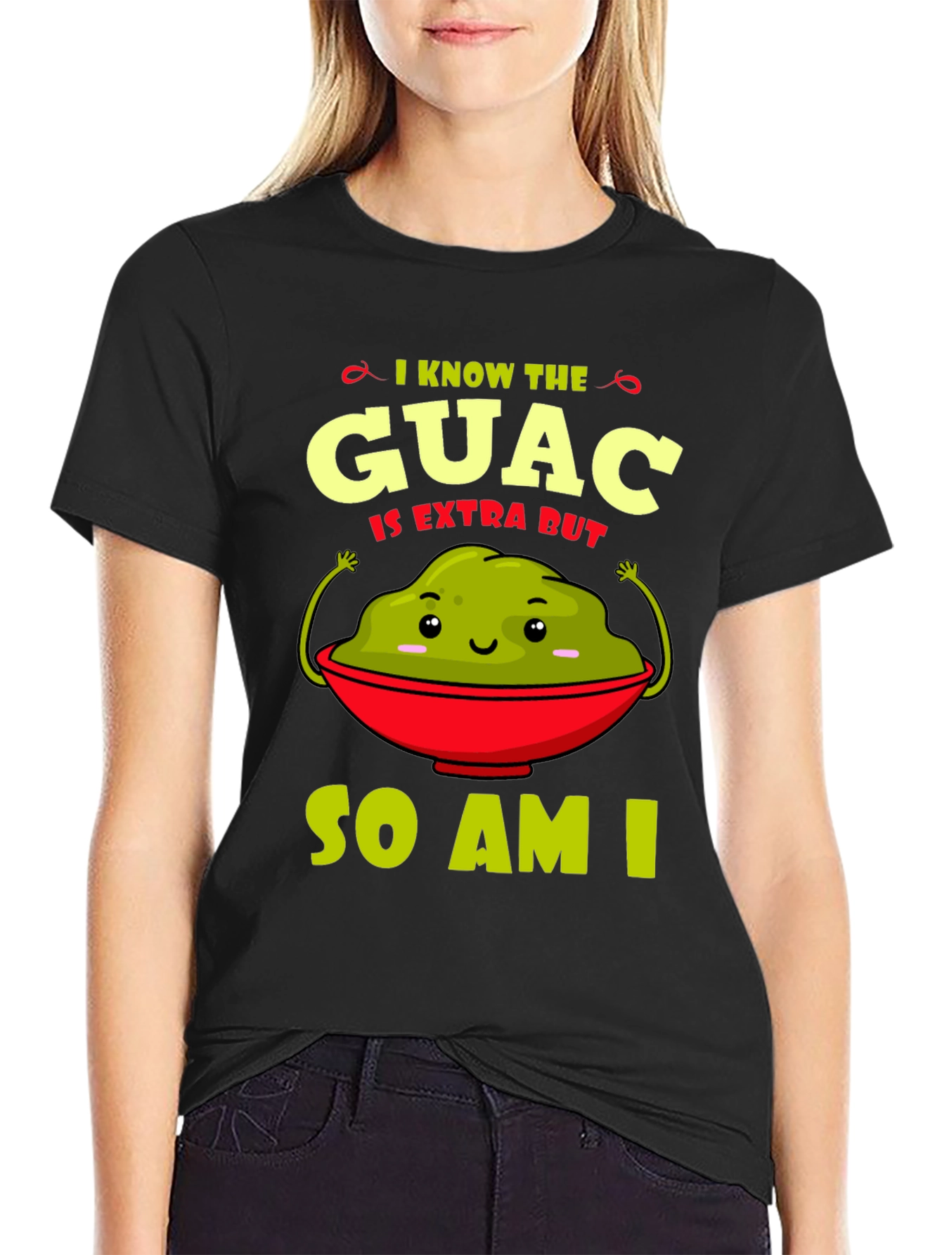 Black Guac Is Extra Graphic Tee - Funny Avocado T-Shirt view 2