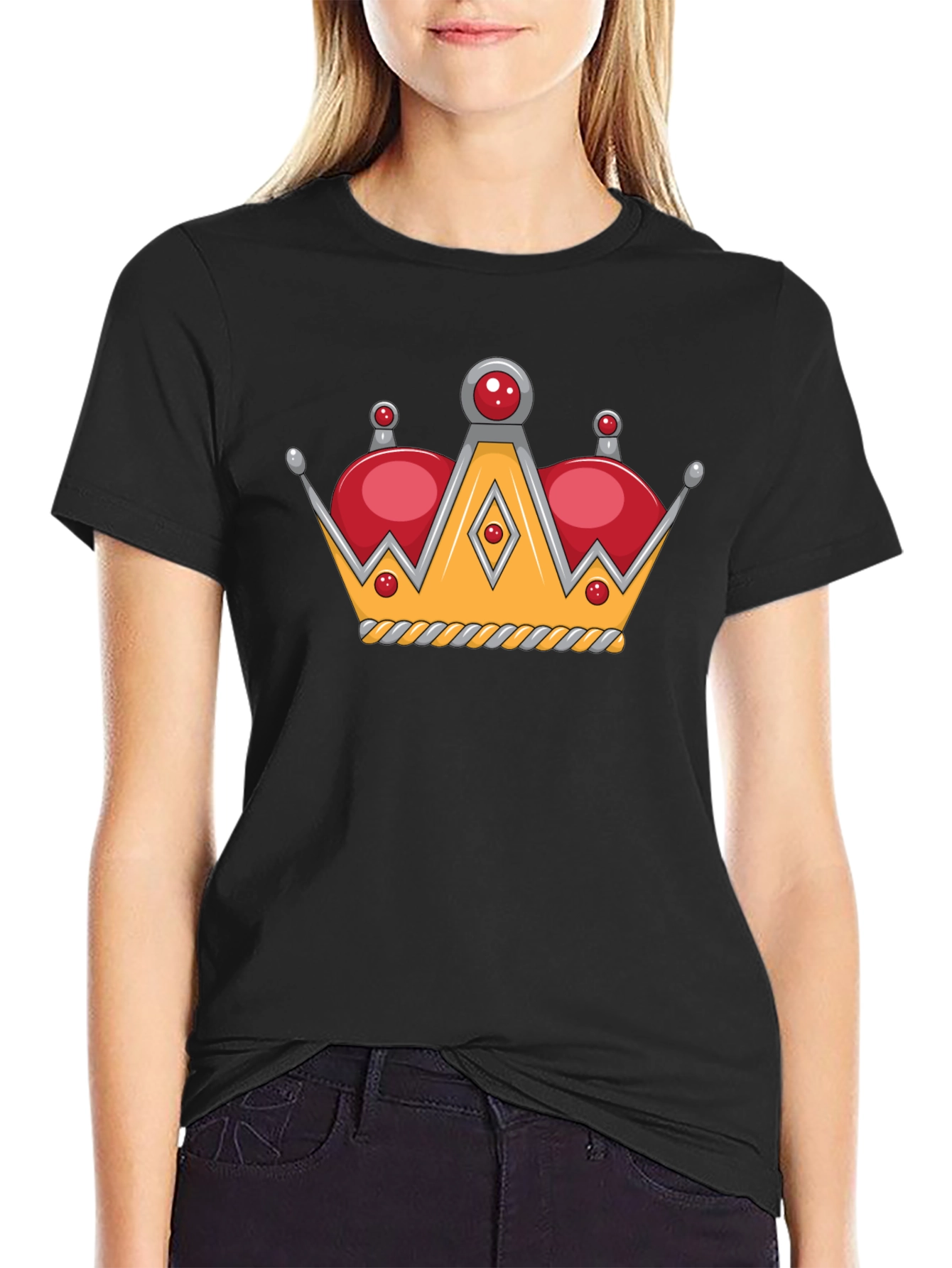 Black Crown Graphic Tee - Novelty Design view 2