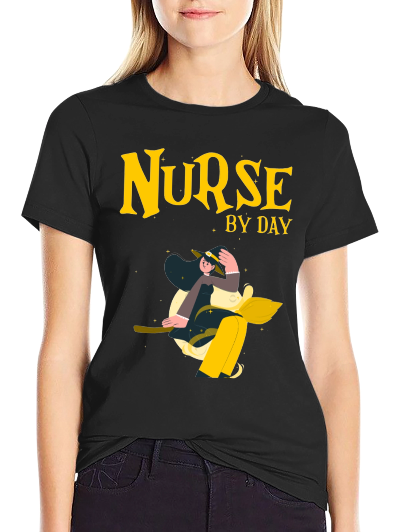 Black Nurse By Day T-Shirt - Novelty Apparel view 2