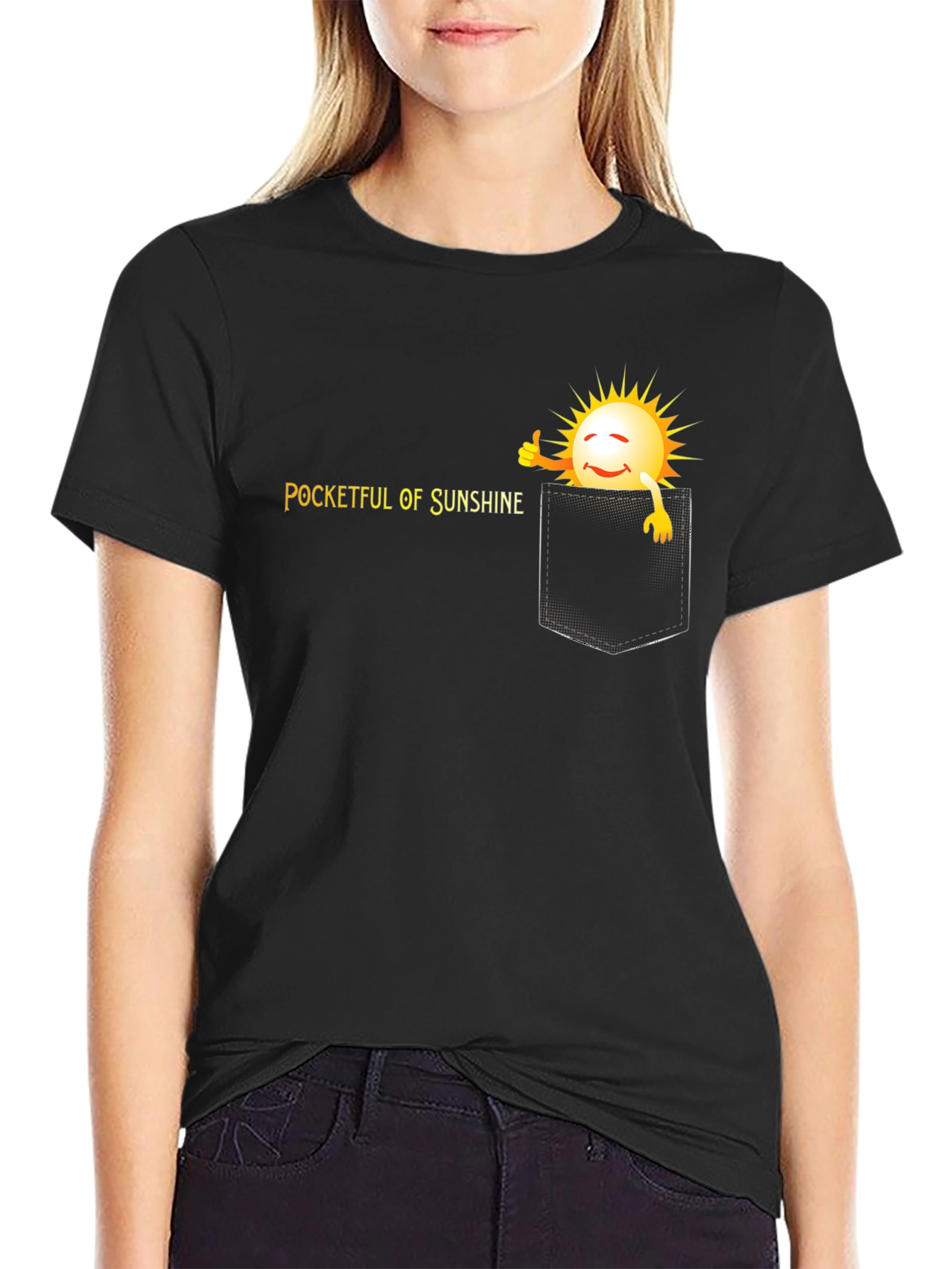 Black Pocketful of Sunshine Graphic T-Shirt view 2