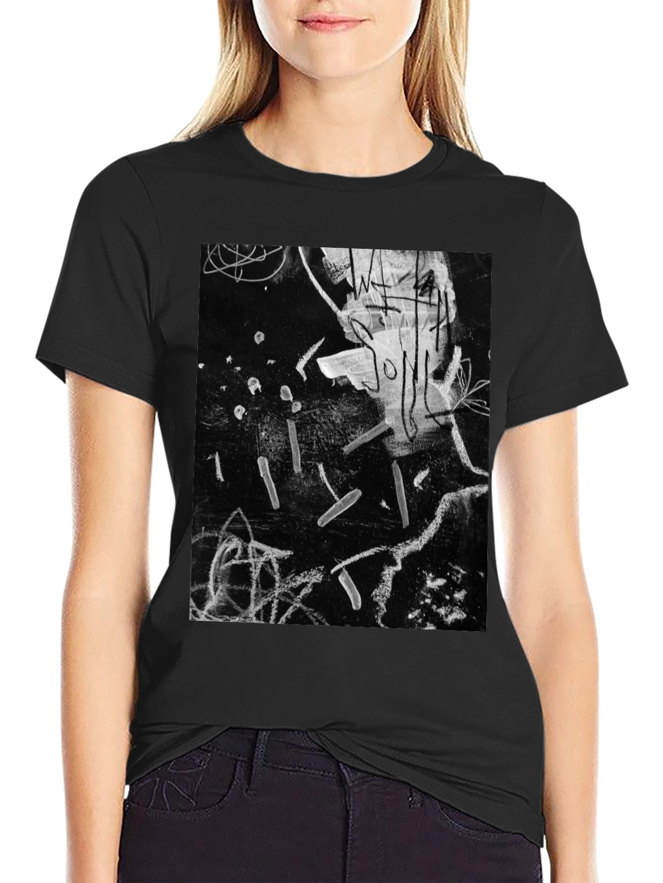 Black Abstract Art Black T-Shirt view 2