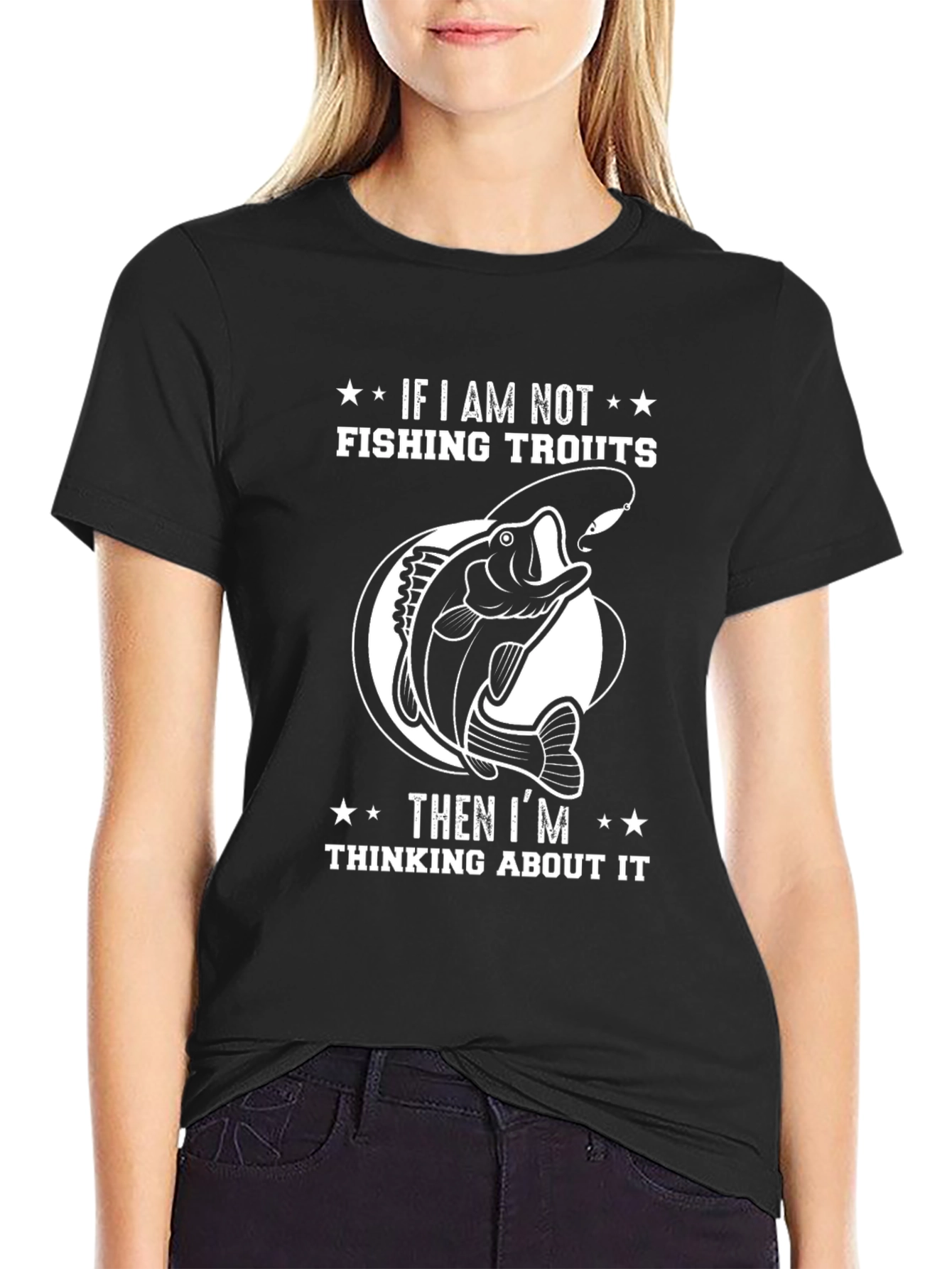 Black Fishing T-Shirt - If I'm Not Fishing! view 2