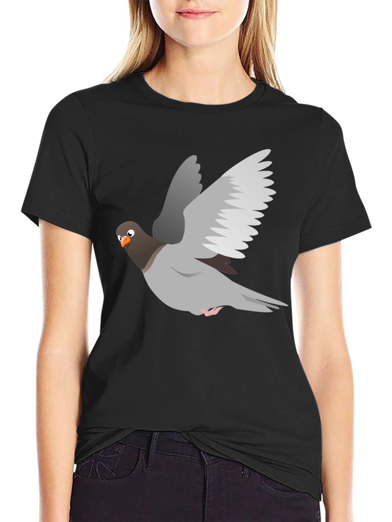 Black Pigeon Graphic Tee - Soft Cotton Blend view 2