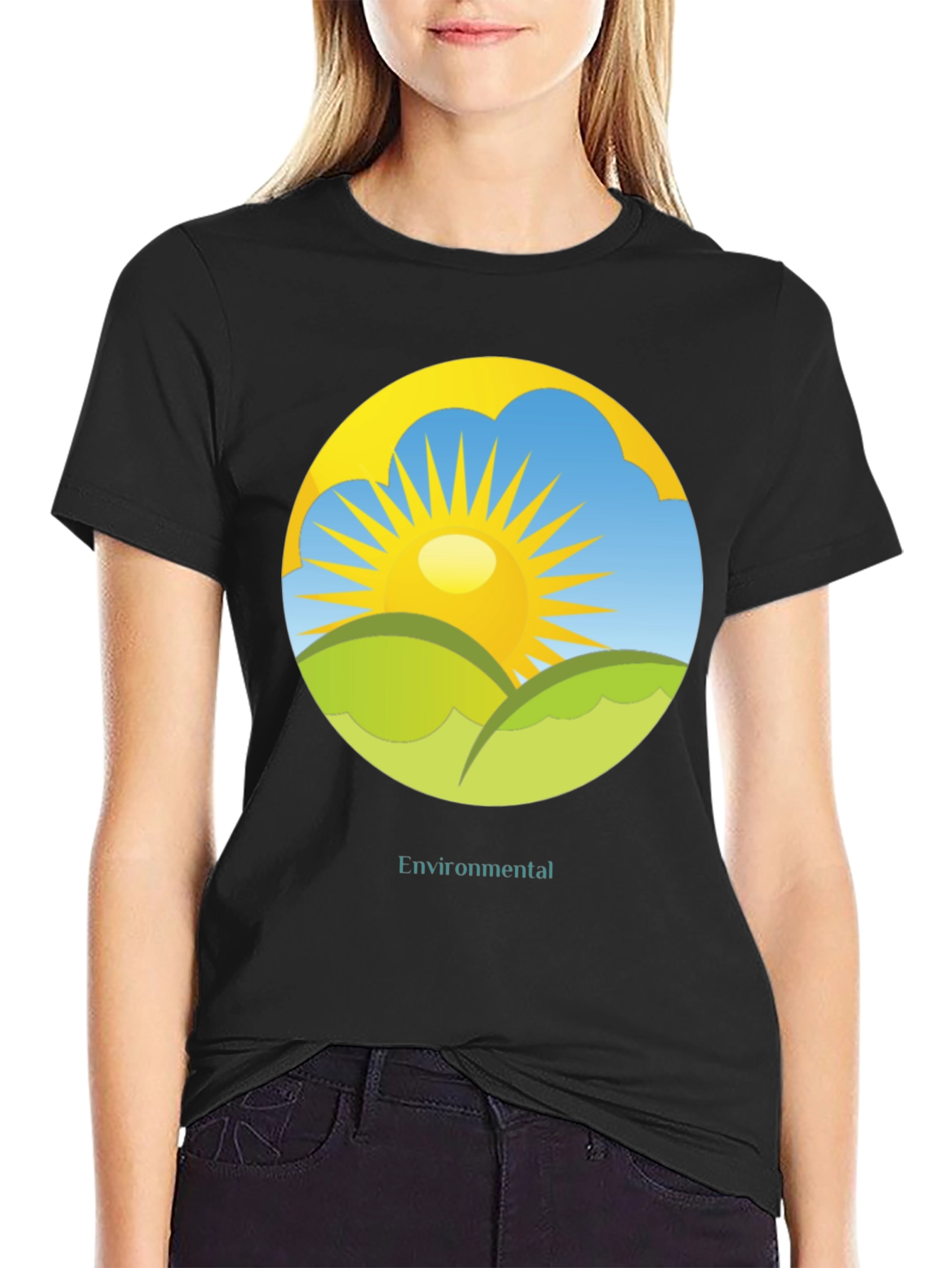 Black Environmental Graphic Tee -  Nature Inspired Design view 2