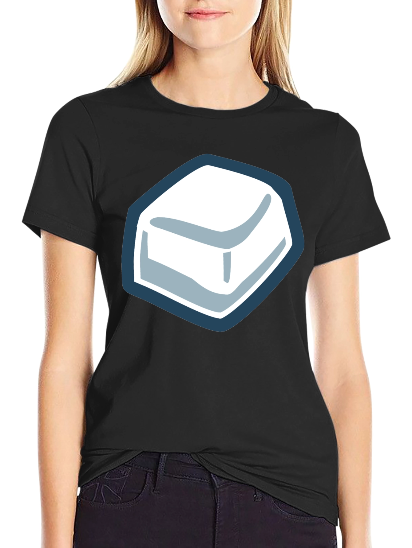 Black Cube Graphic Tee - Cool Minimalist Design view 2