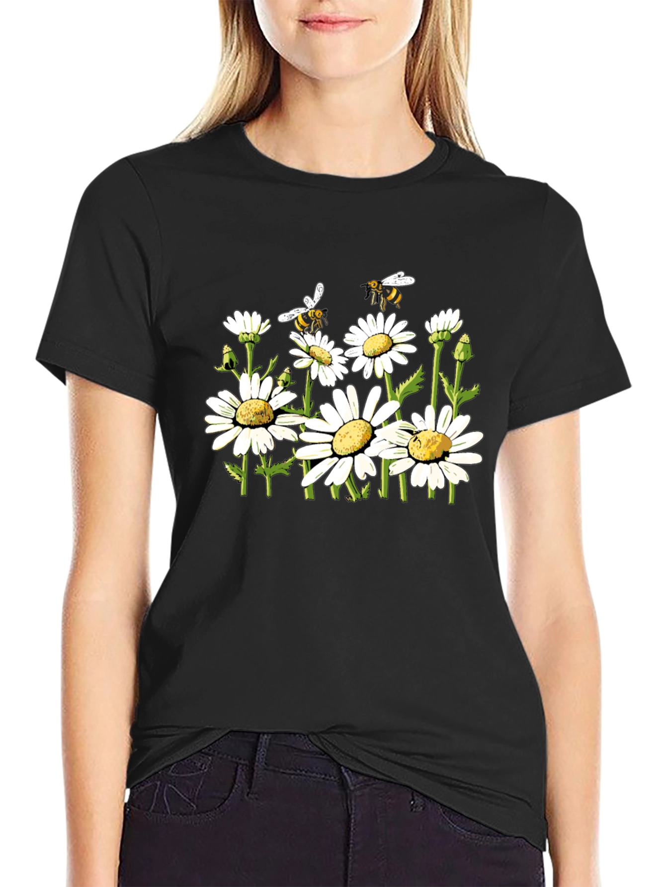 Black Daisy & Bee Graphic Tee view 2