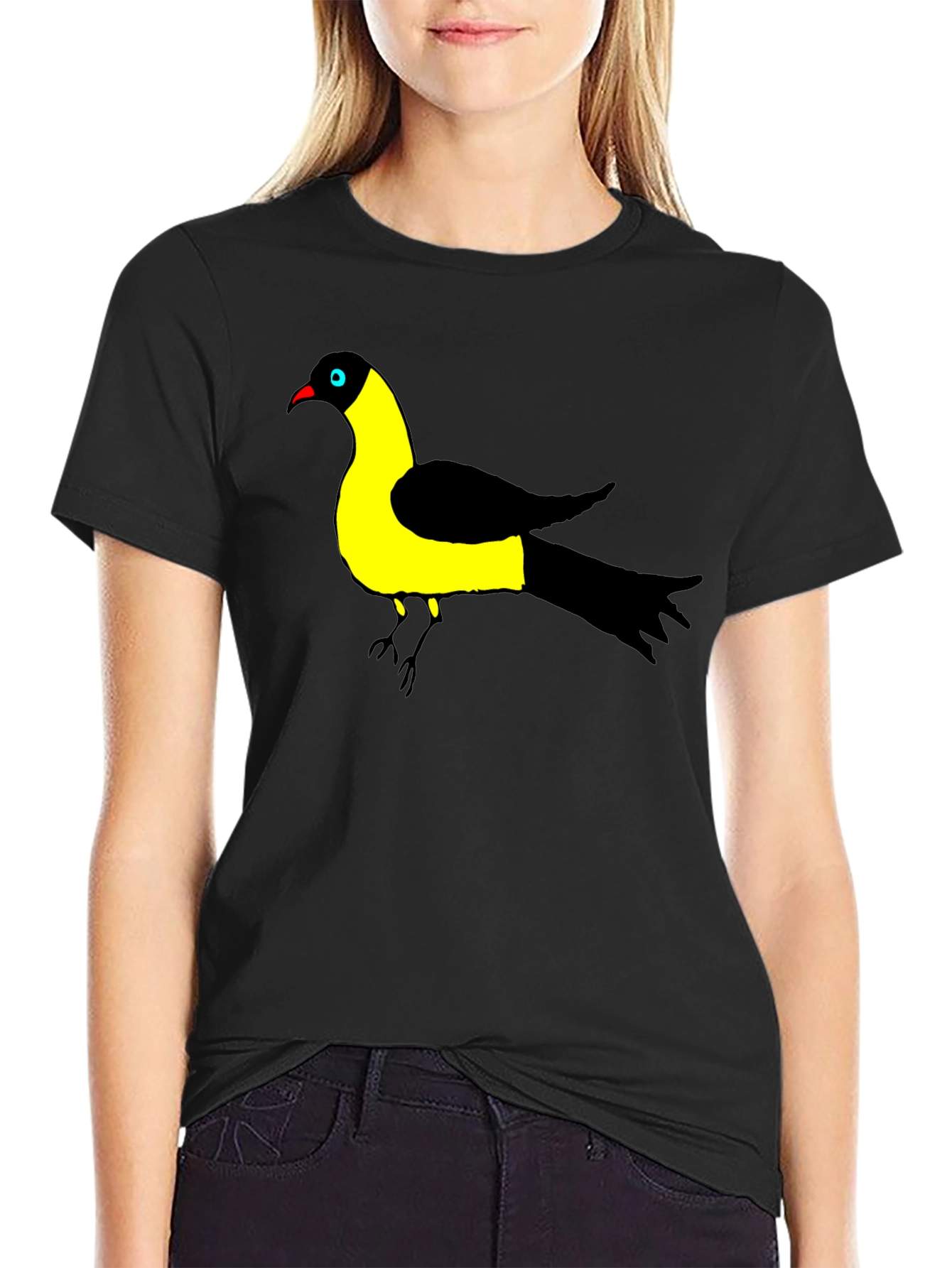 Black Bird of Paradise Graphic Black T-Shirt view 2