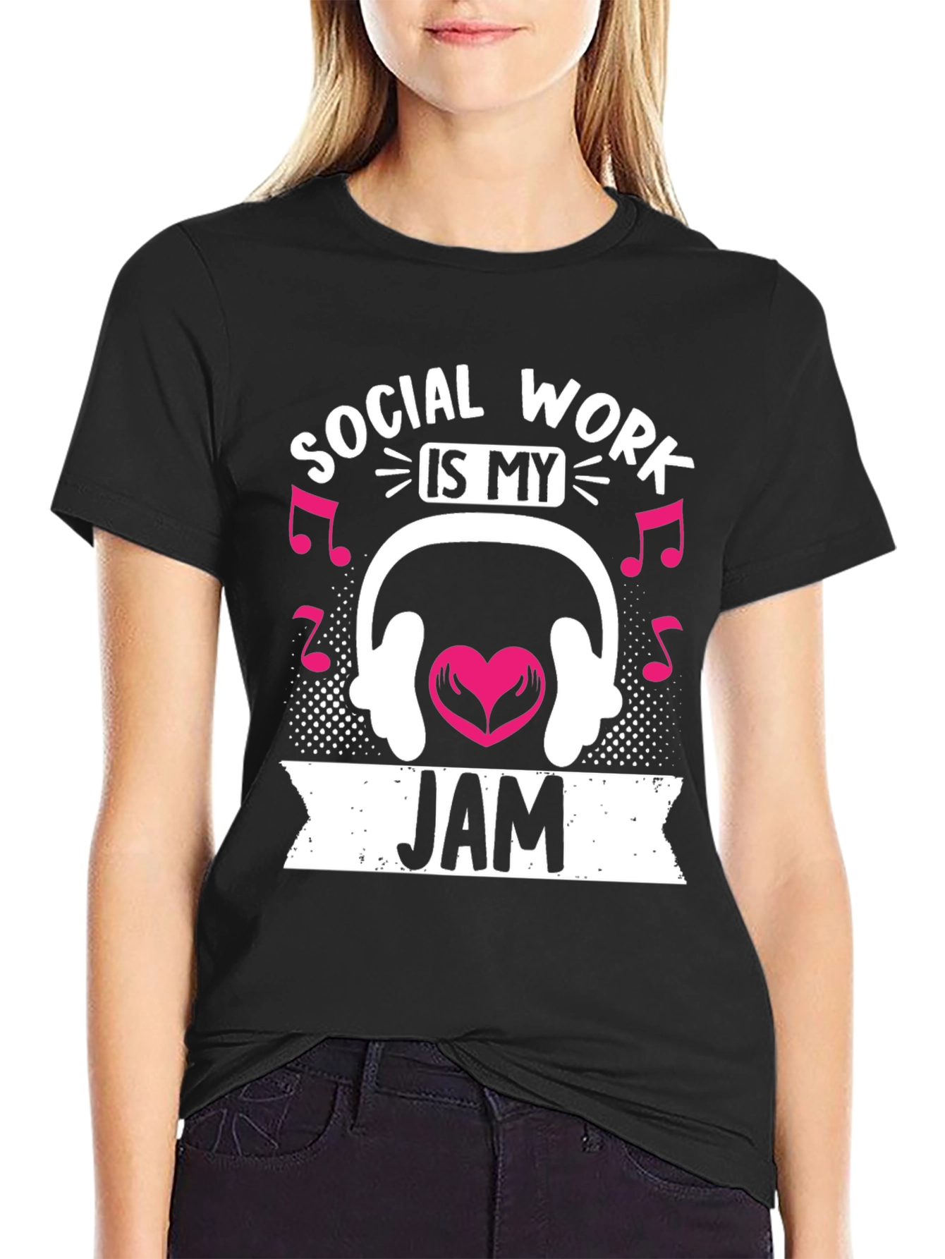 Black Social Work Is My Jam T-Shirt view 2