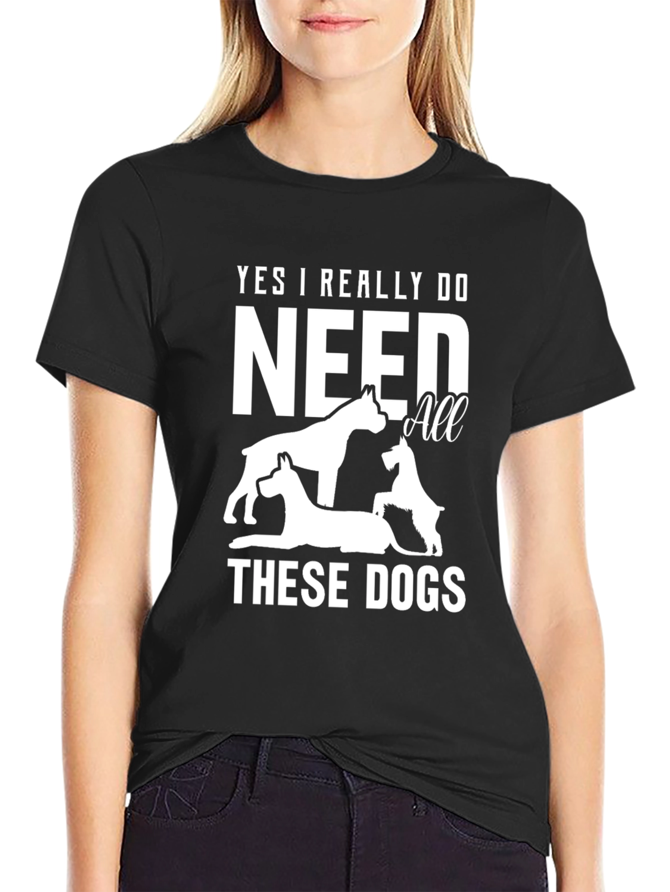 Black Yes I Need All These Dogs T-Shirt view 2