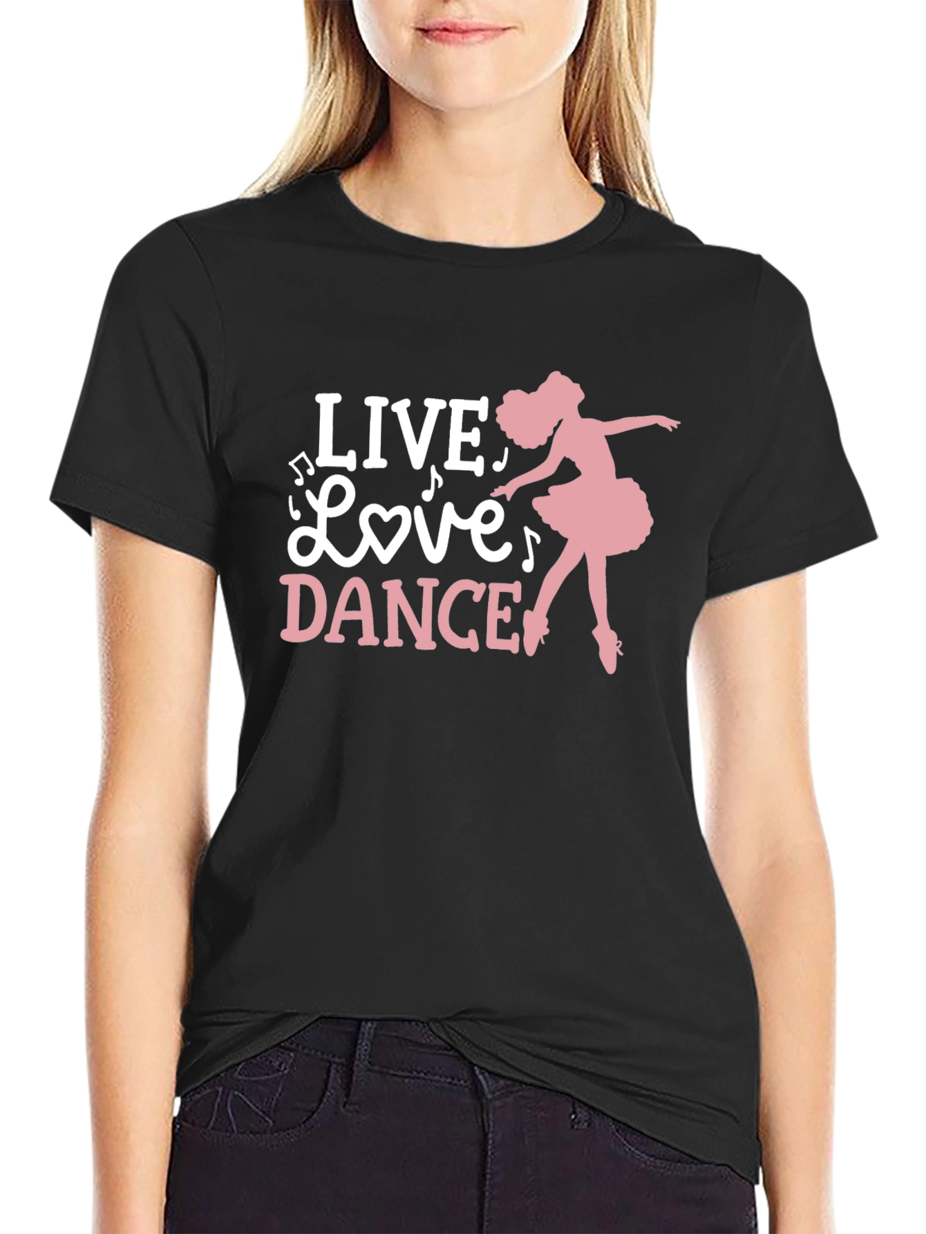 Black Live Love Dance Ballerina Graphic Tee view 2