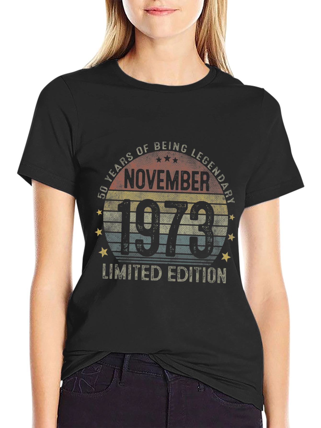 Black November 1973 Limited Edition 50th Birthday T-Shirt view 2