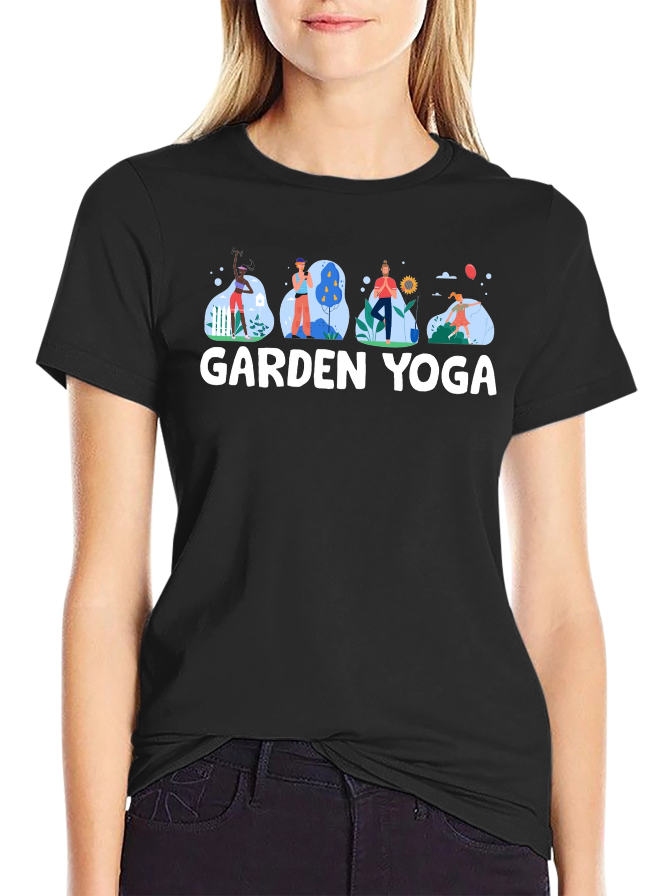 Black Garden Yoga Black T-Shirt view 2