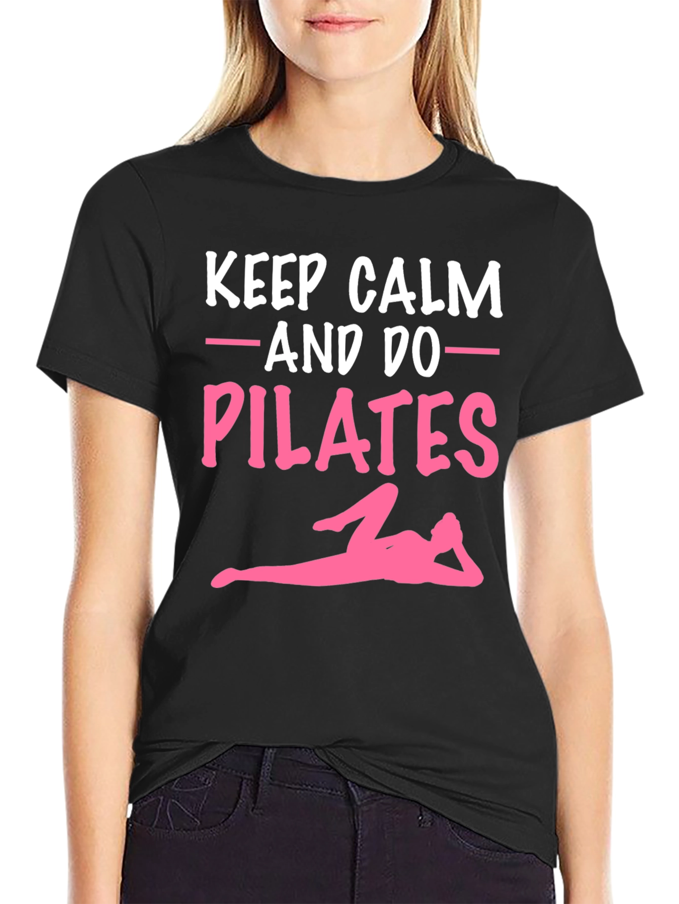 Black Keep Calm & Do Pilates Graphic Tee view 2
