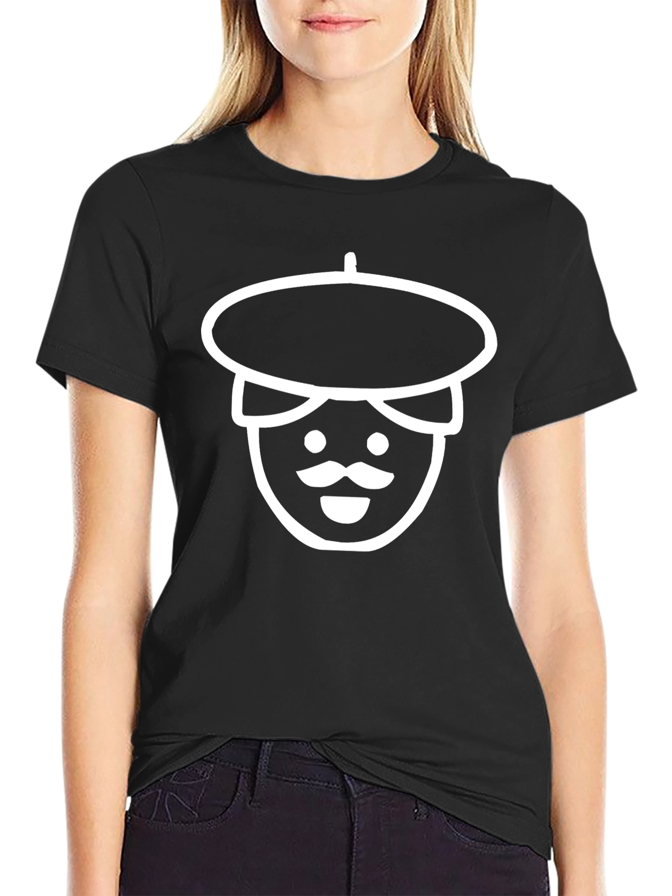 Black Beret Man Graphic T-Shirt - Unique Design view 2
