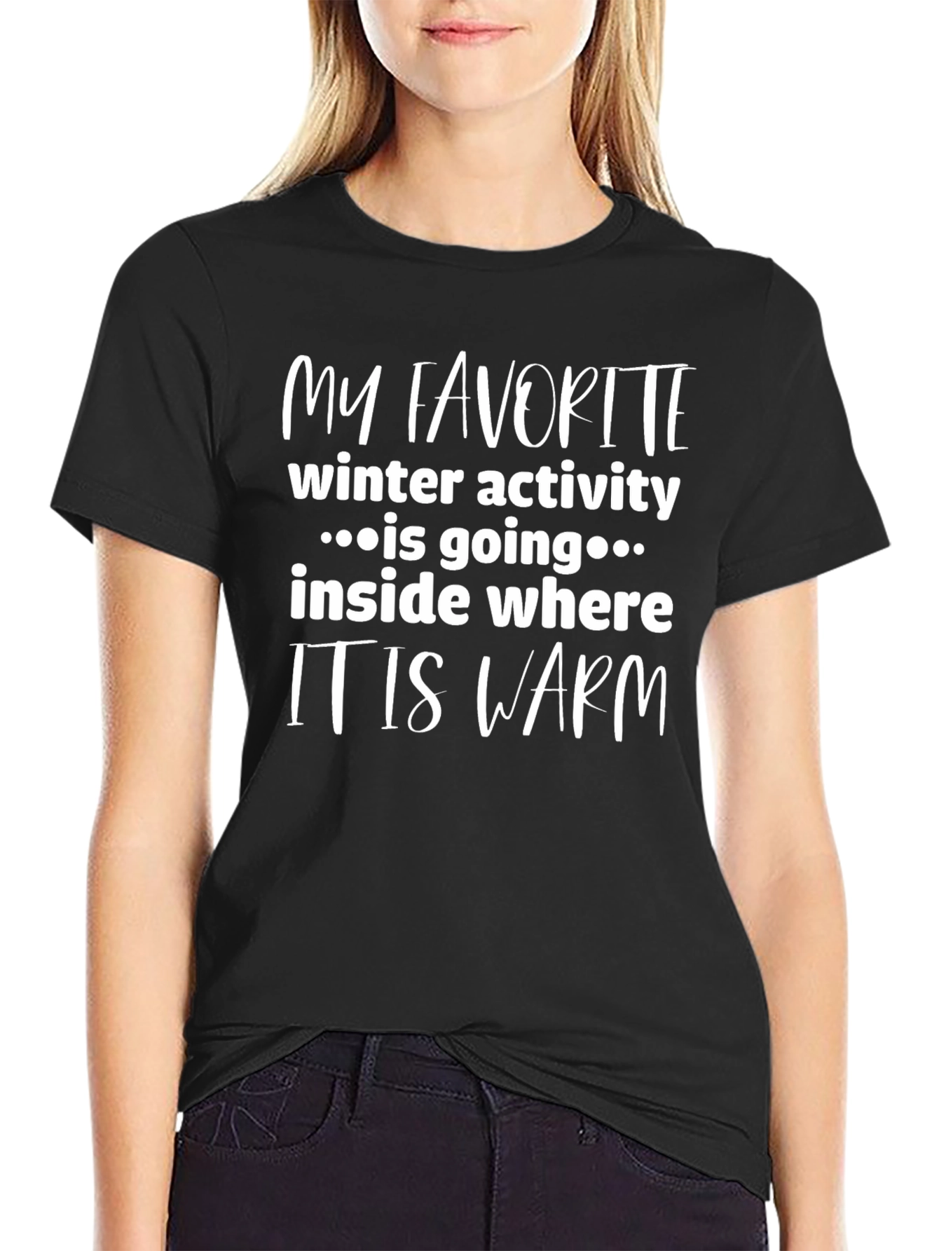 Black Funny Winter Activity T-Shirt for Men view 2