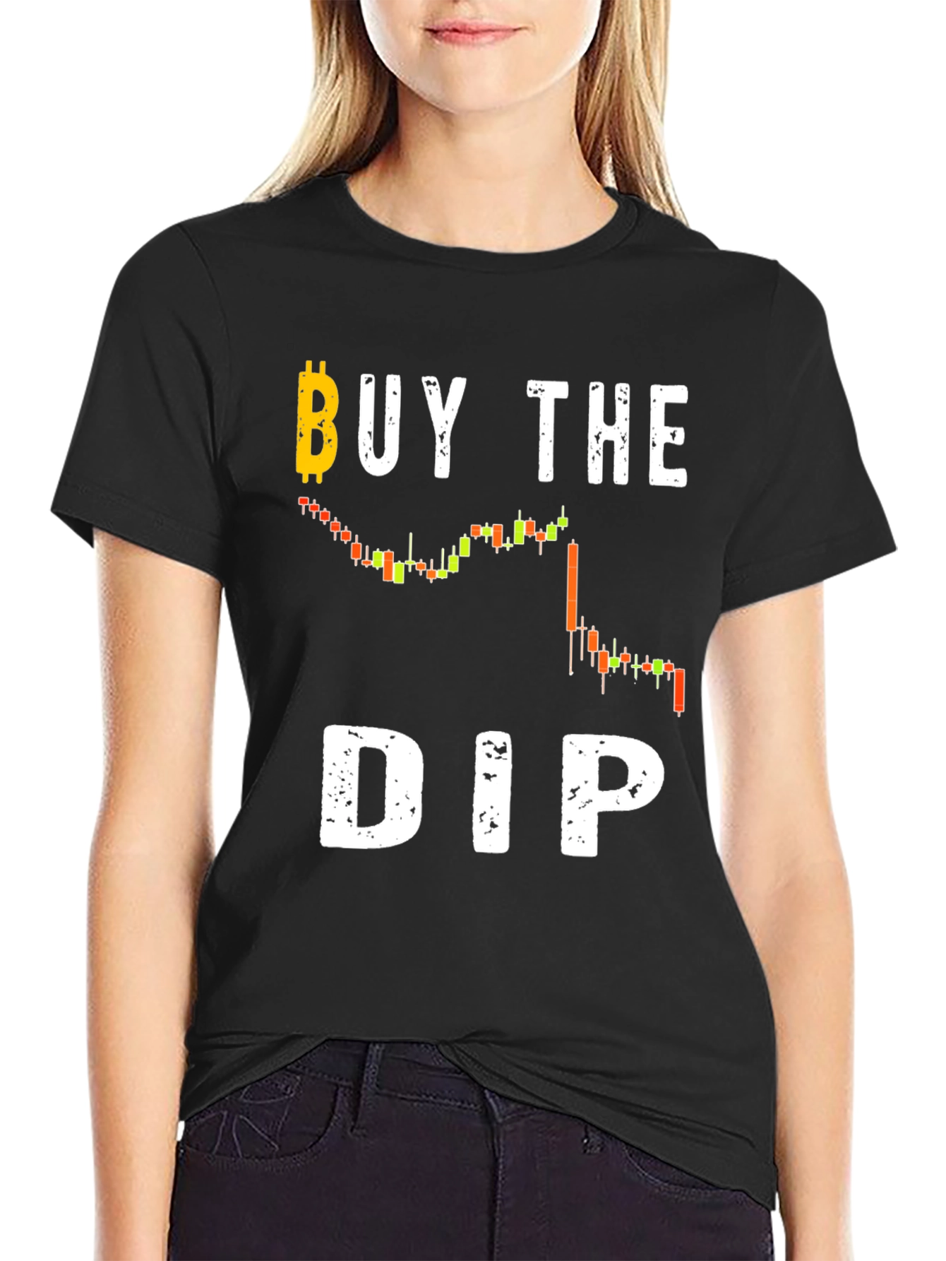 Black Buy The Dip Crypto T-Shirt - Black Cotton Tee view 2