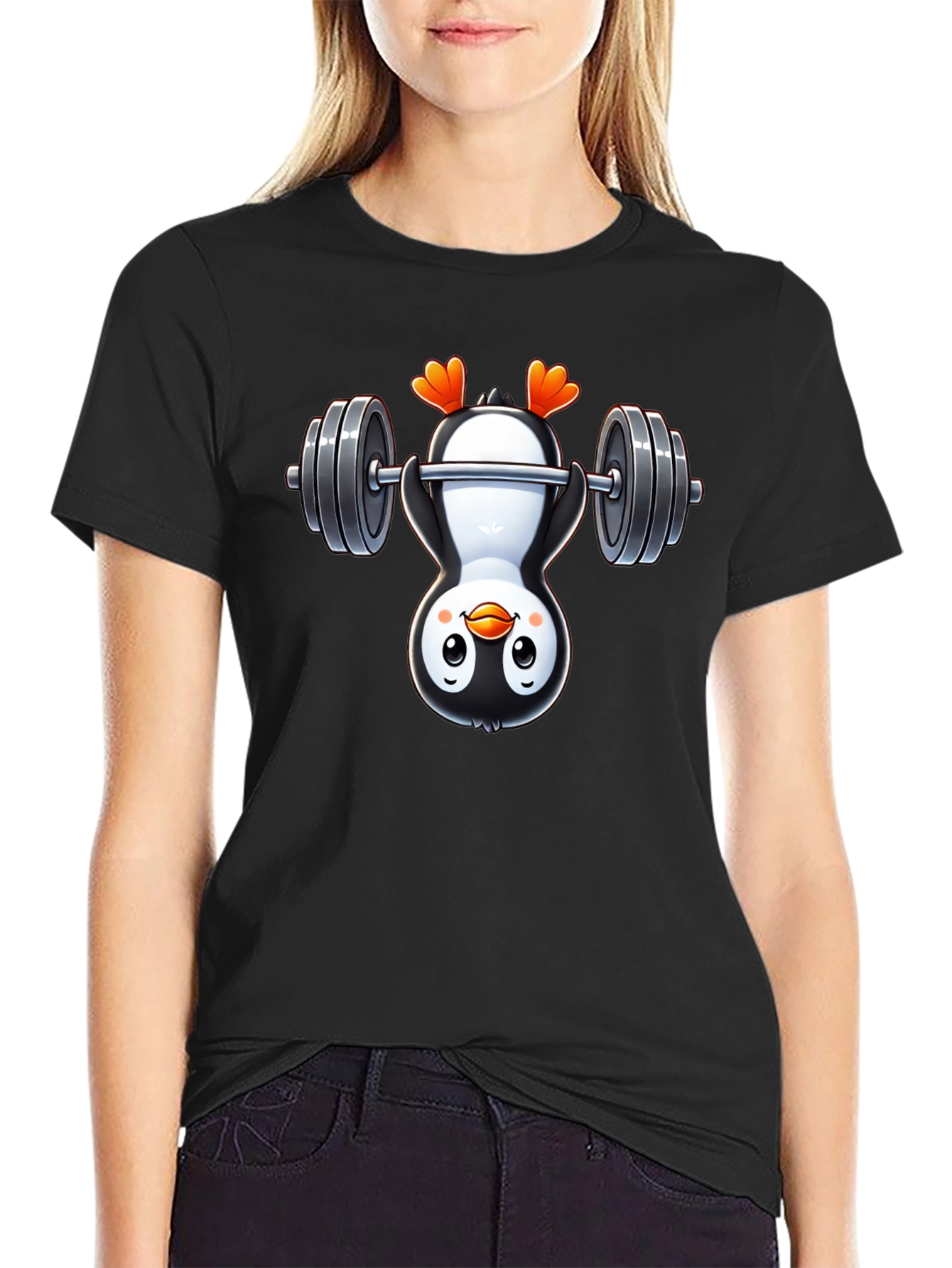Black Penguin Gymnast T-Shirt - Black Cotton Tee view 2