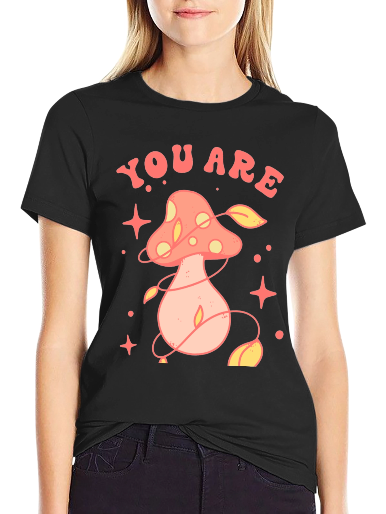 Black You Are Magic Mushroom Graphic Tee view 2