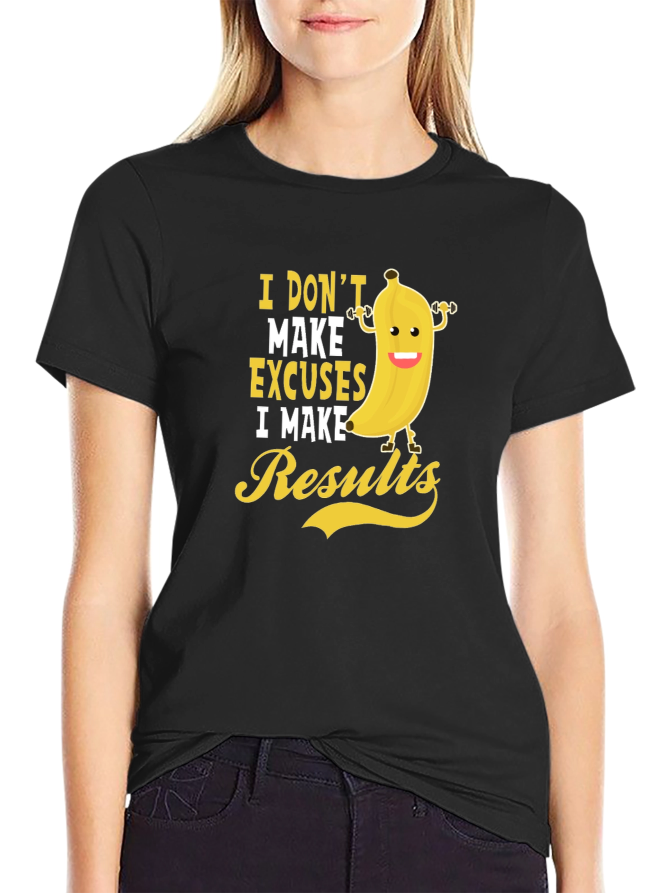 Black Funny Workout Banana T-Shirt view 2