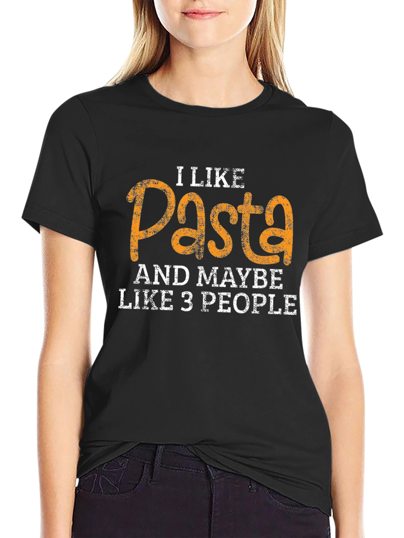 Black I Like Pasta Funny Graphic Tee view 2