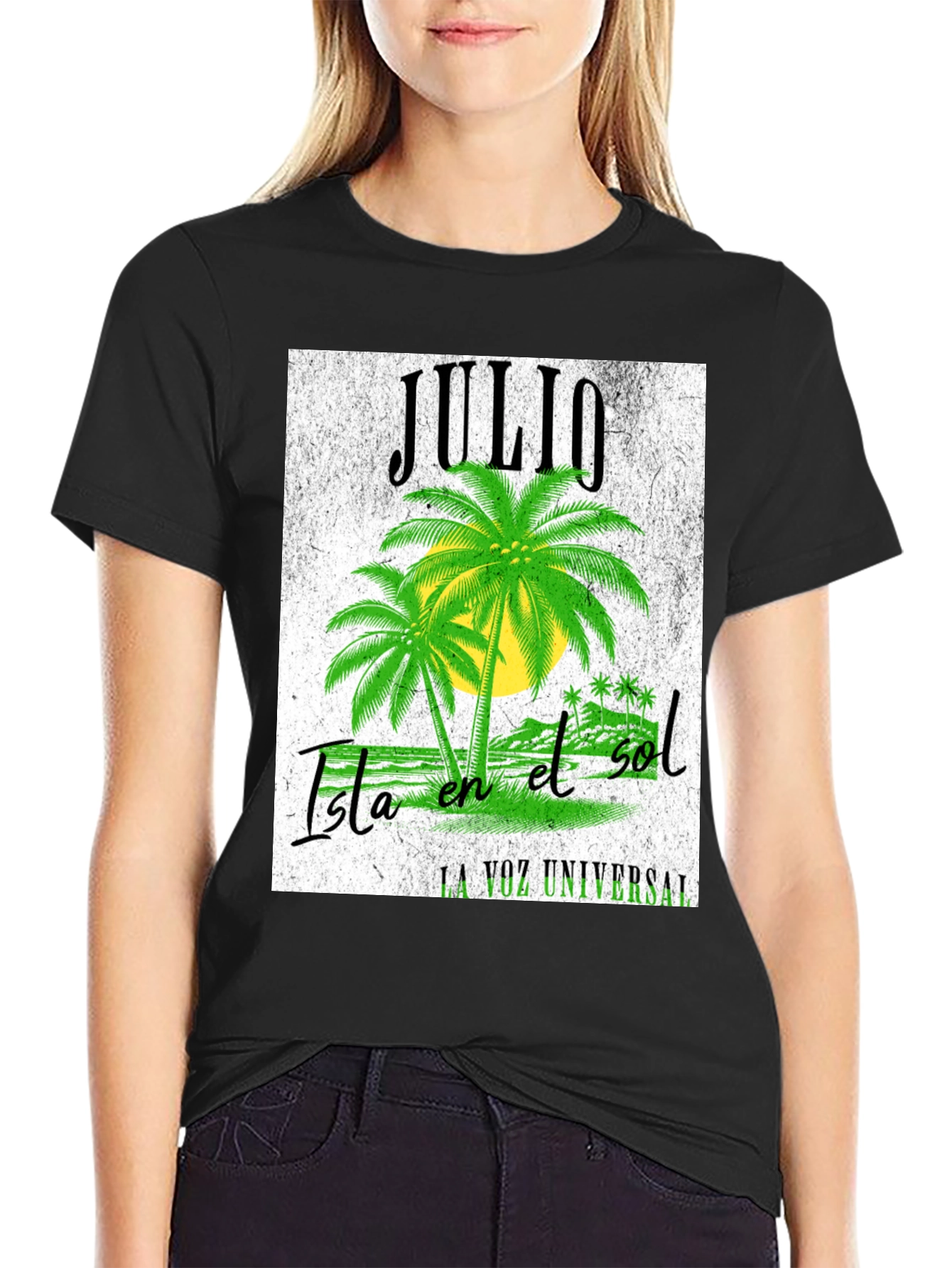 Black Julio Isla en el Sol T-Shirt - Black Cotton Tee view 2