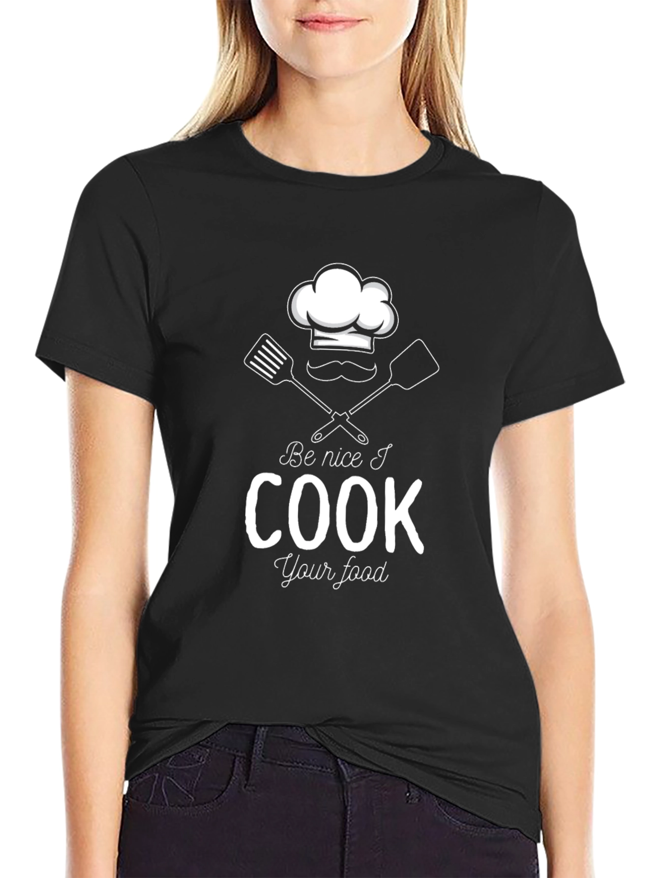 Black Funny Chef Cook Your Food T-Shirt view 2