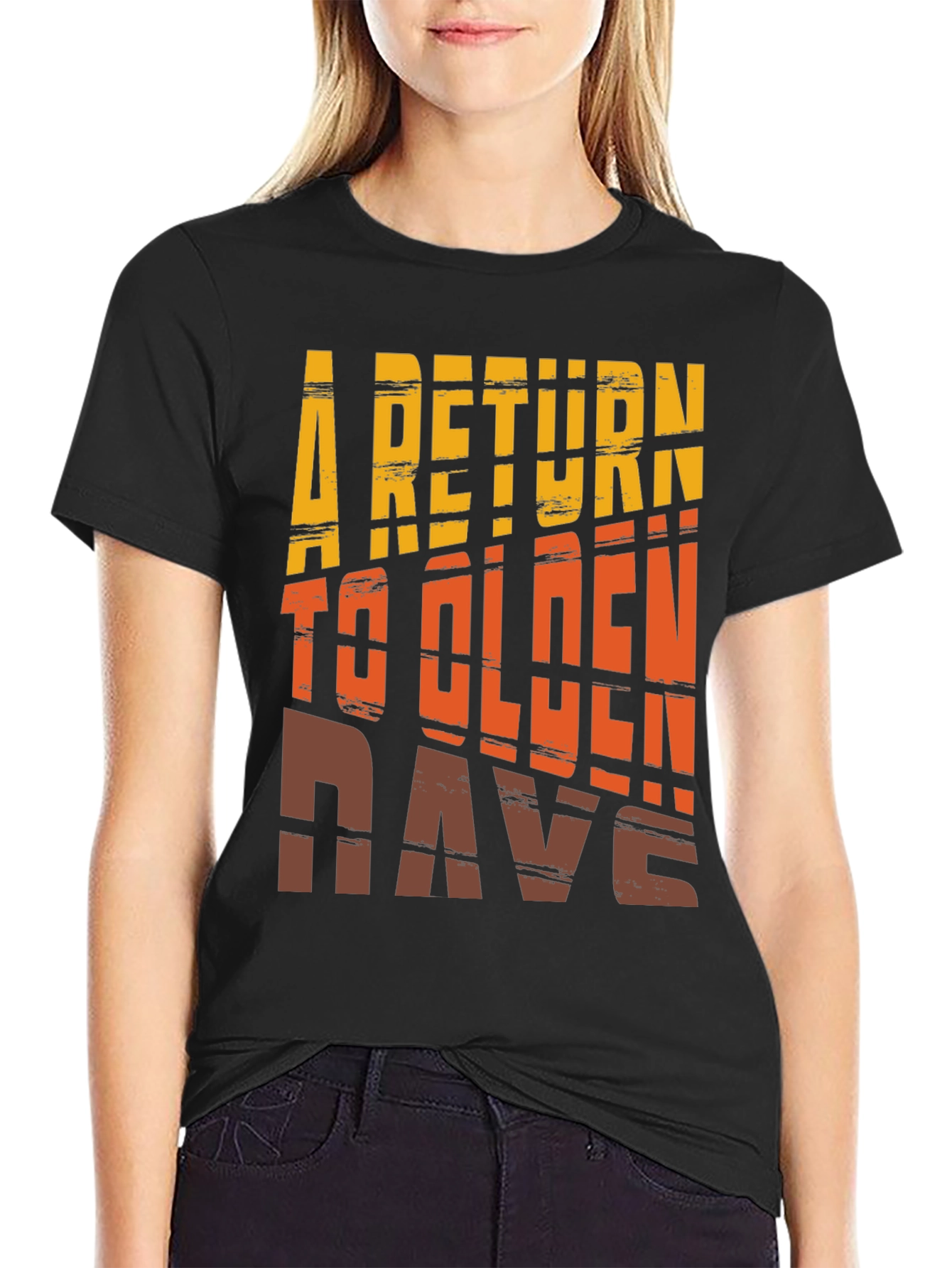Black Retro 'A Return to Olden Days' Graphic Tee view 2