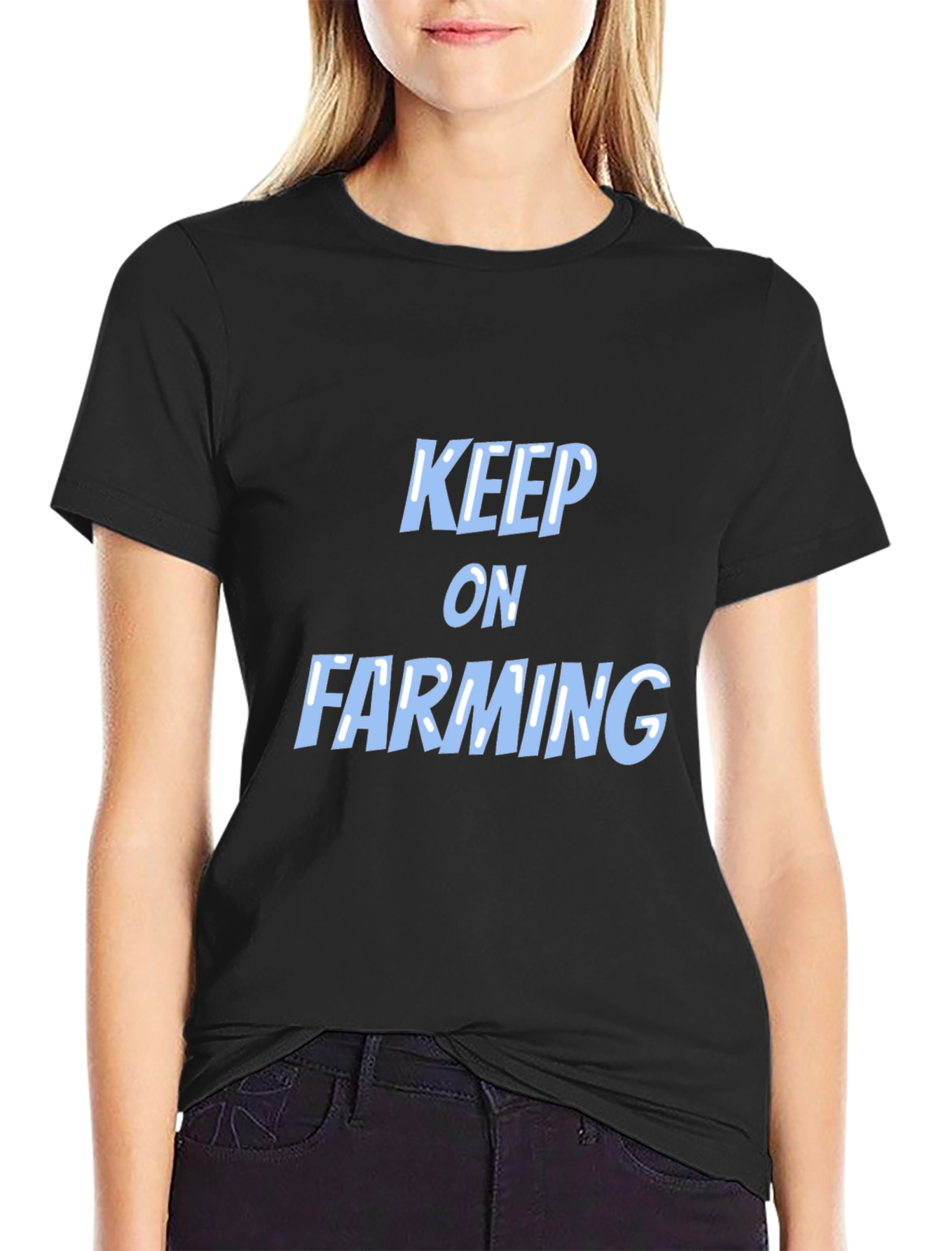 Black Keep on Farming Black T-Shirt view 2
