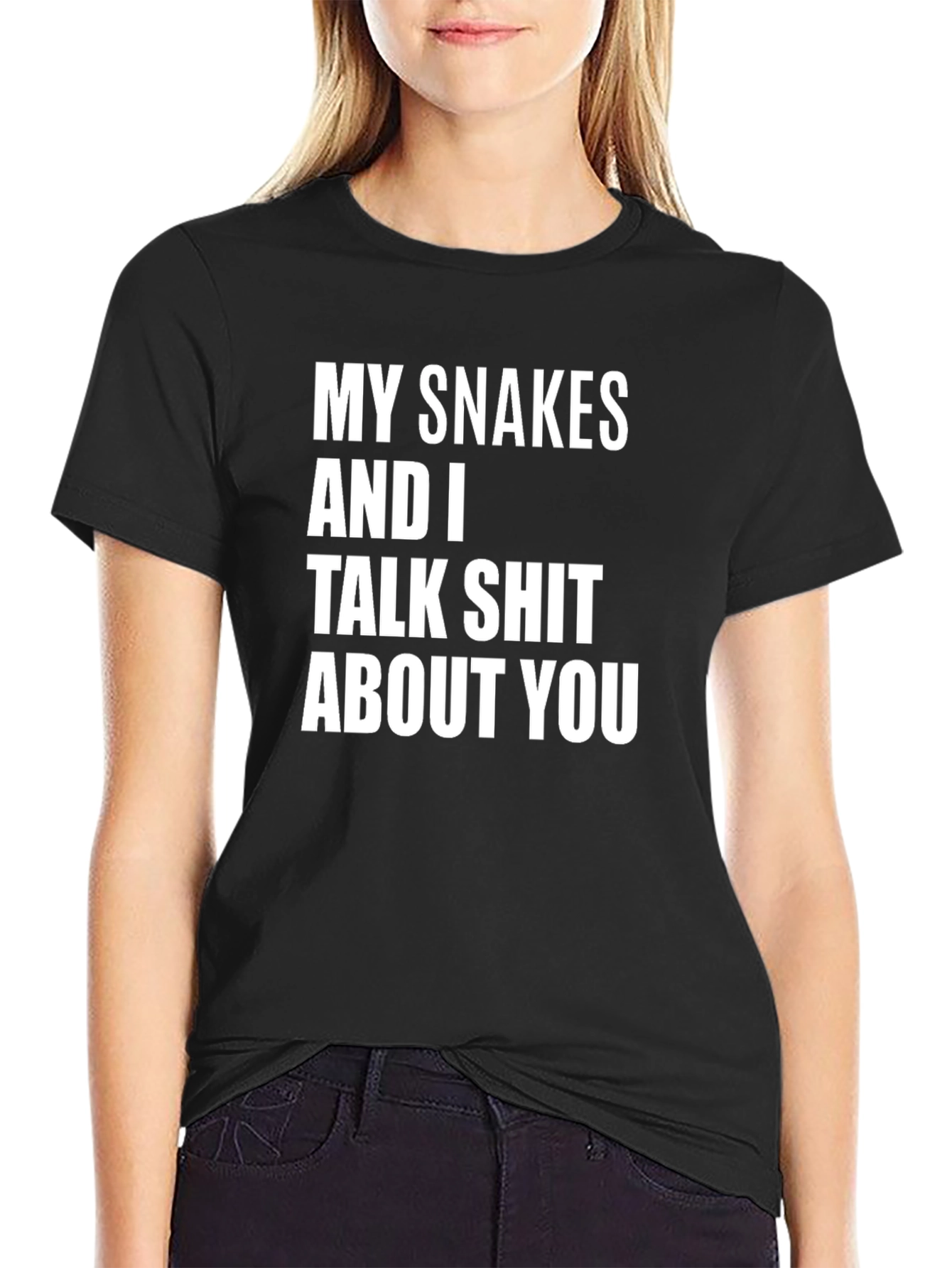 Black Snakes Talk Shit Graphic Tee - Black view 2
