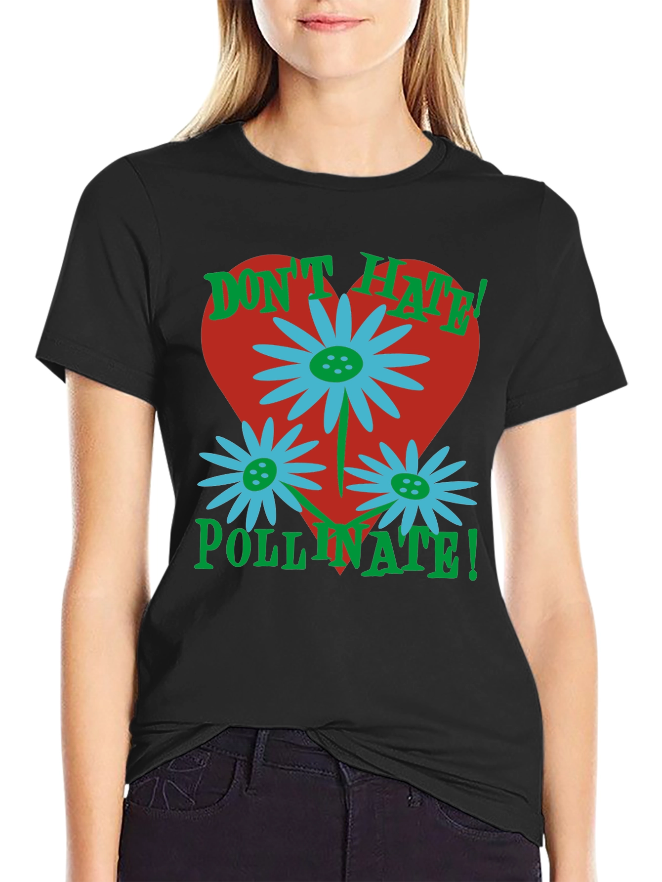 Black Don't Hate Pollinate T-Shirt view 2