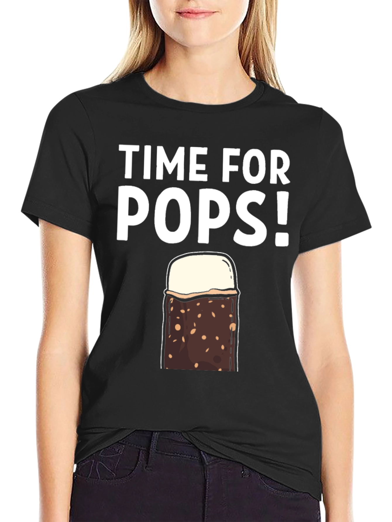 Black Time for Pops! T-Shirt - Ice Cream Treat view 2
