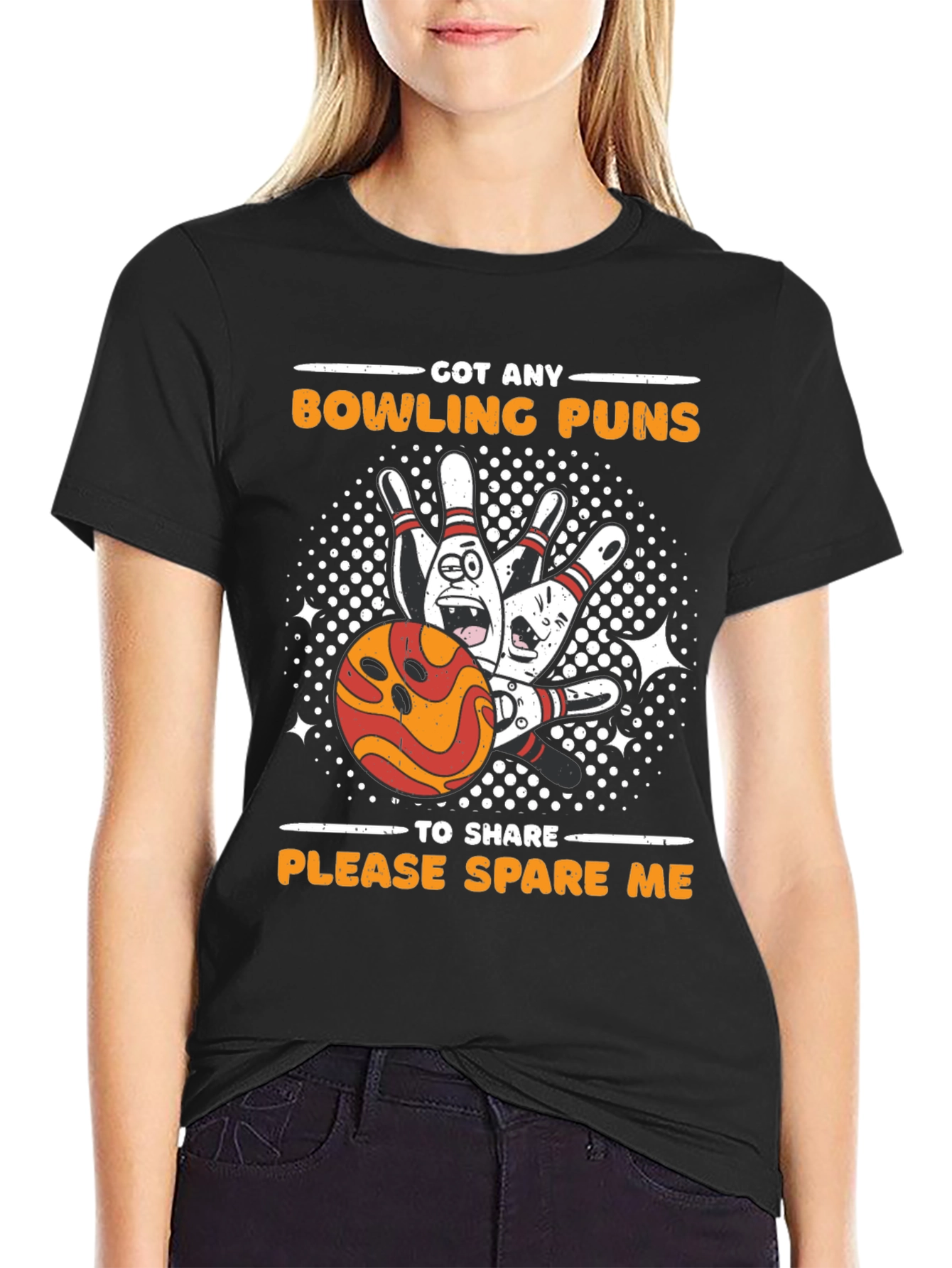 Black Bowling Pun T-Shirt view 2
