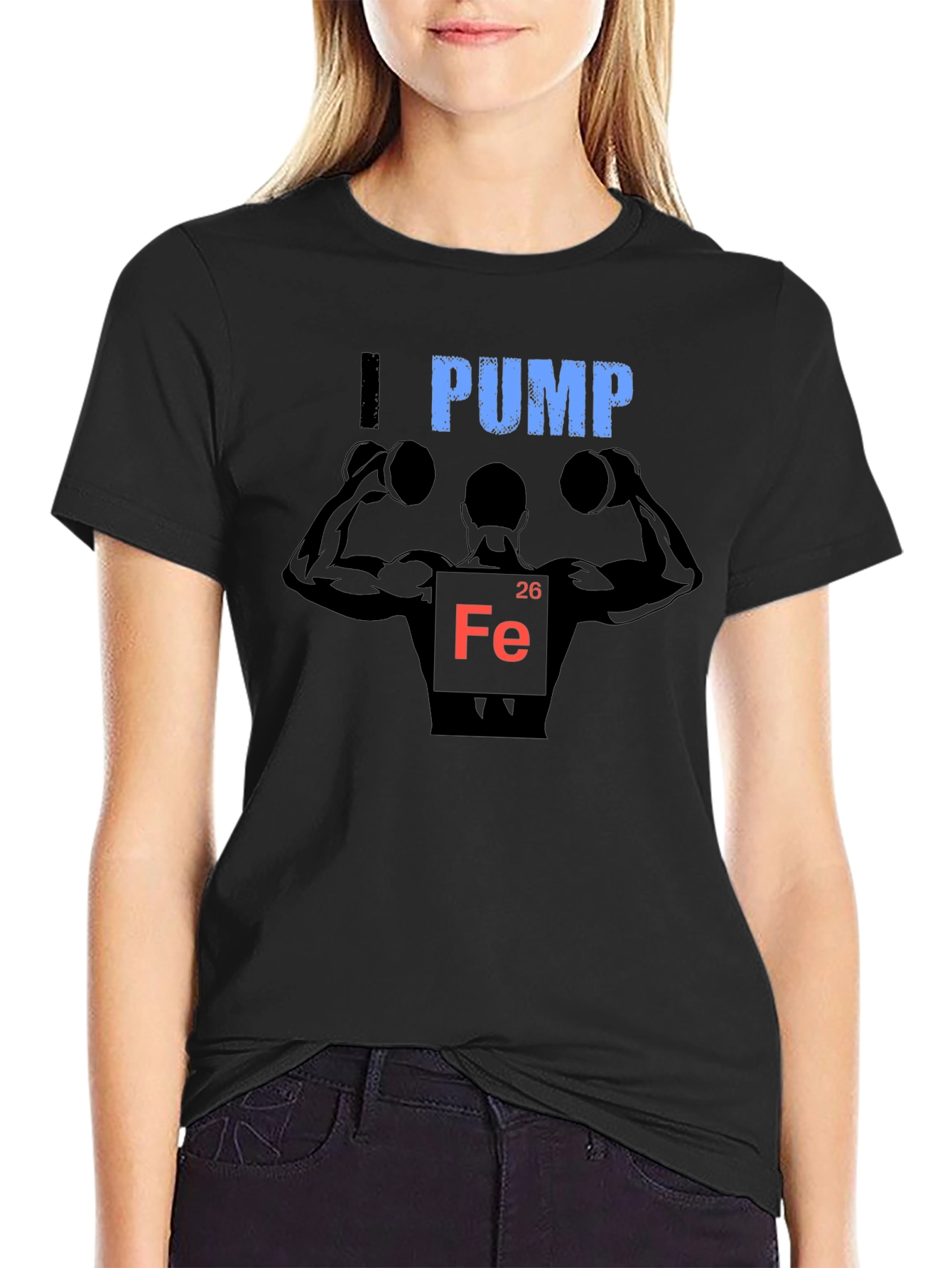 Black I Pump Iron T-Shirt - Bodybuilding Gym Workout Tee view 2