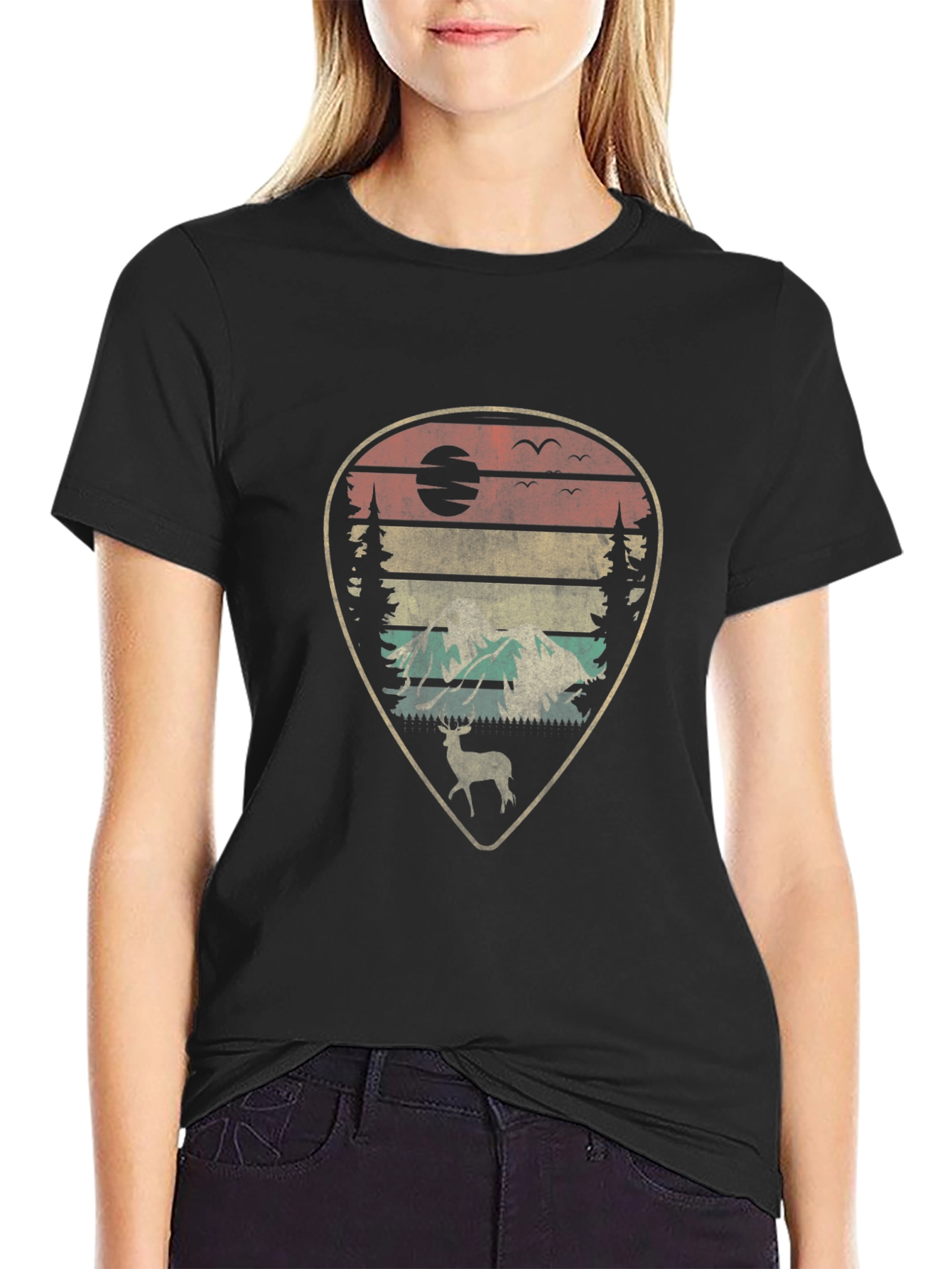 Black Vintage Outdoors Graphic T-Shirt view 2