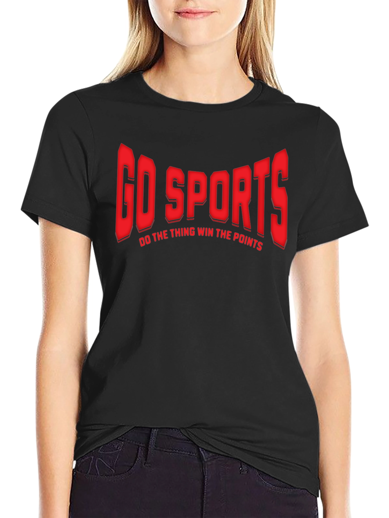 Black Go Sports Graphic T-Shirt - Funny Slogan Tee view 2