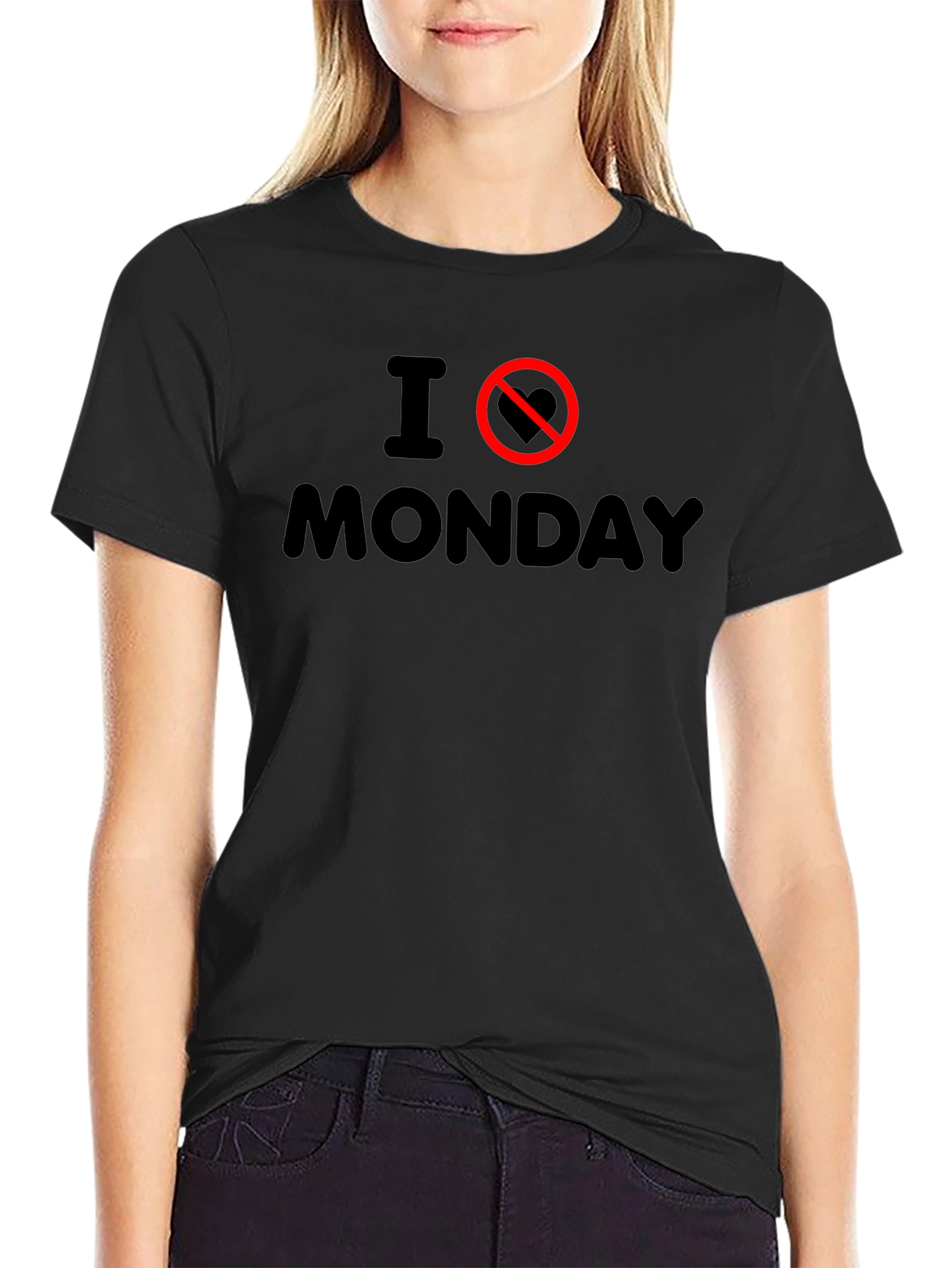 Black I Hate Monday Graphic Tee - Anti-Monday T-Shirt view 2