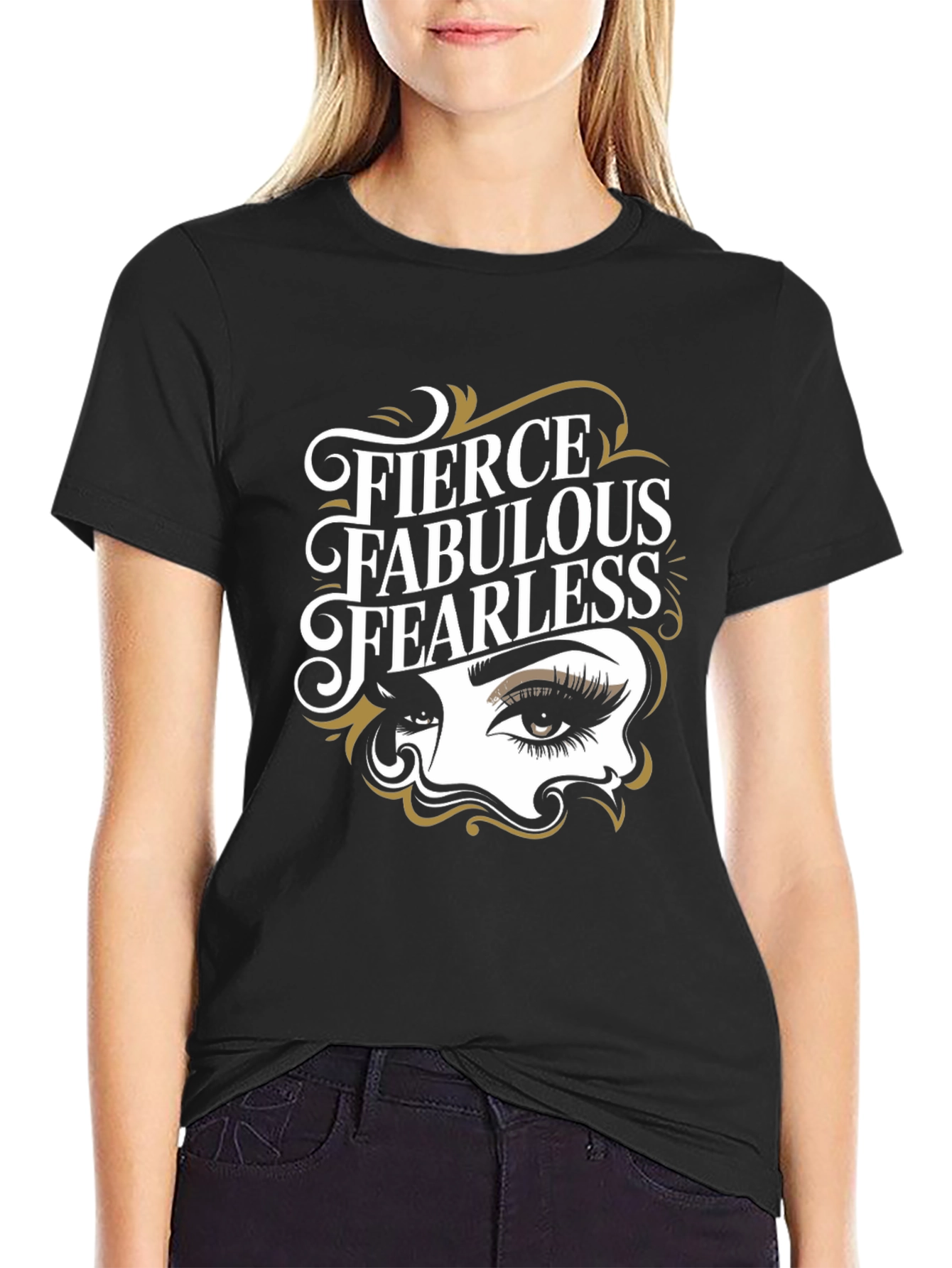 Black Fierce Fabulous Fearless Graphic Tee view 2