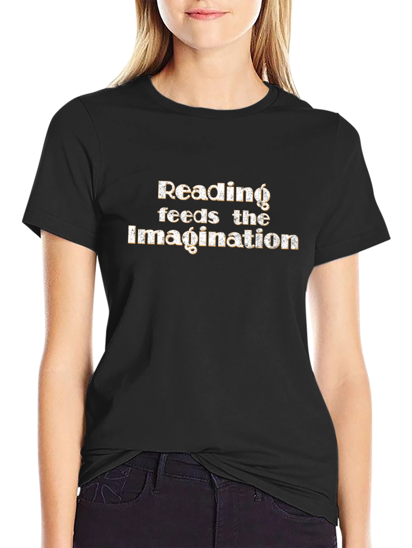Black Reading Feeds The Imagination Black Graphic Tee view 2