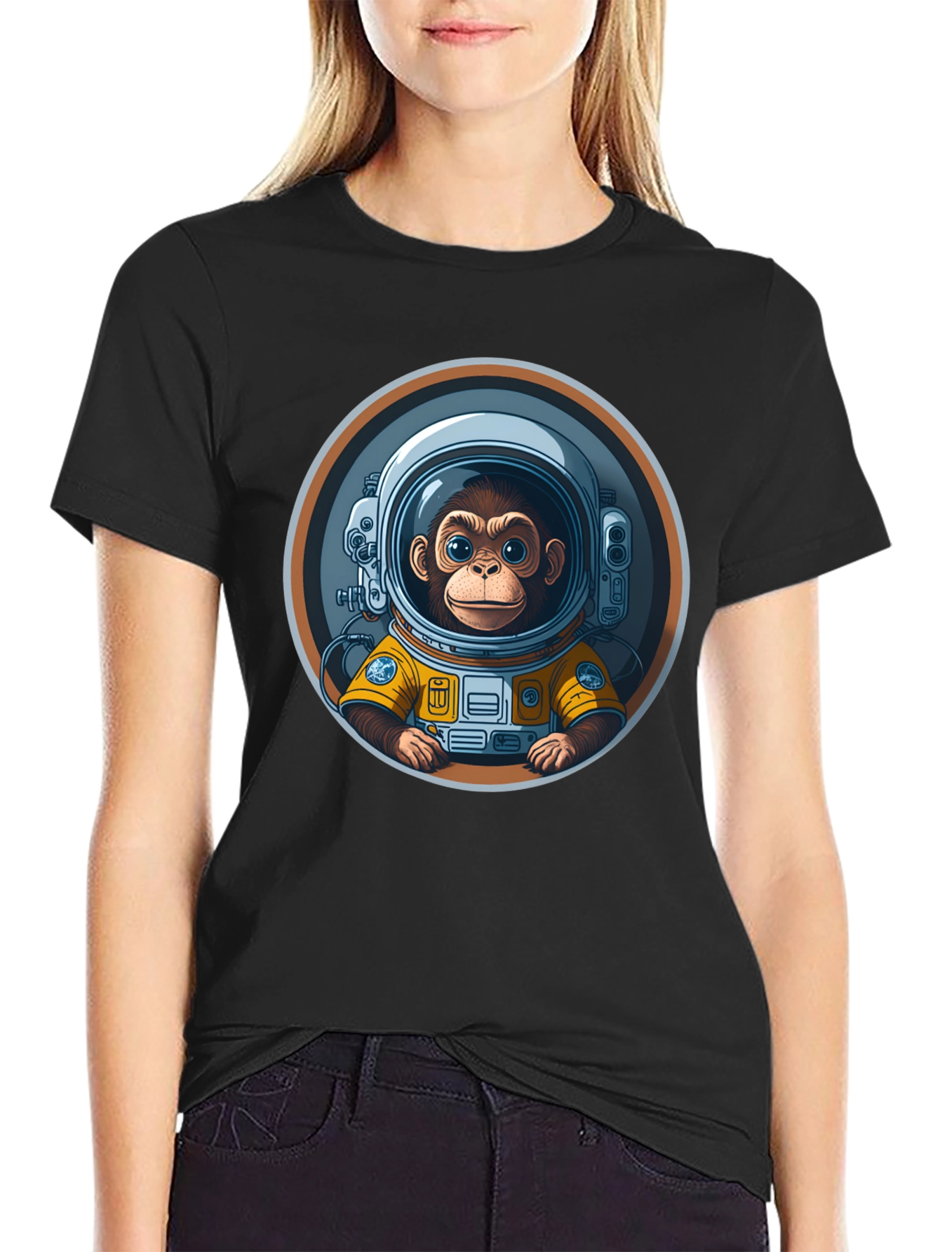 Black Monkey Astronaut Graphic Tee view 2