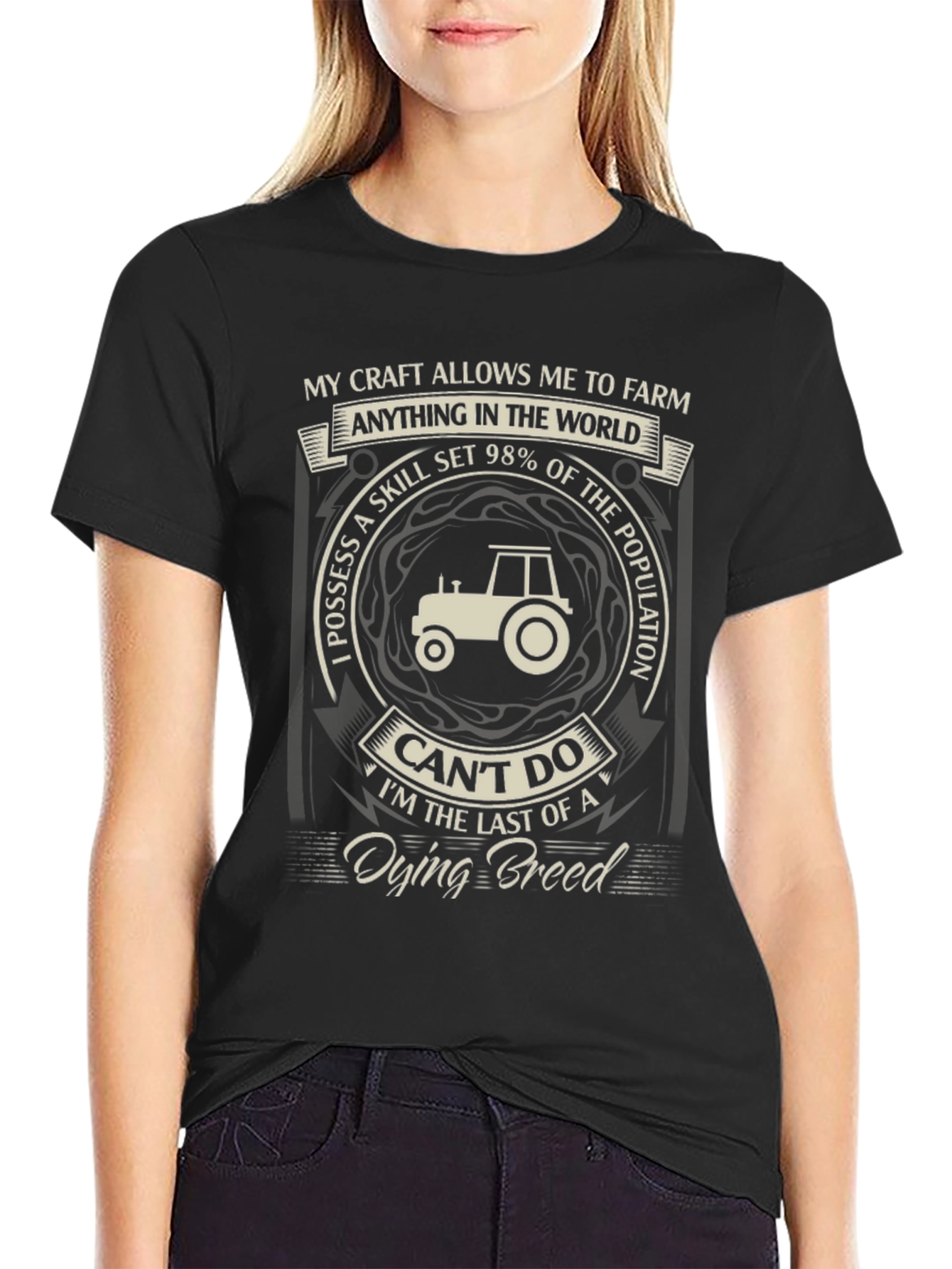 Black Farming T-Shirt: My Craft Allows Me To Farm view 2