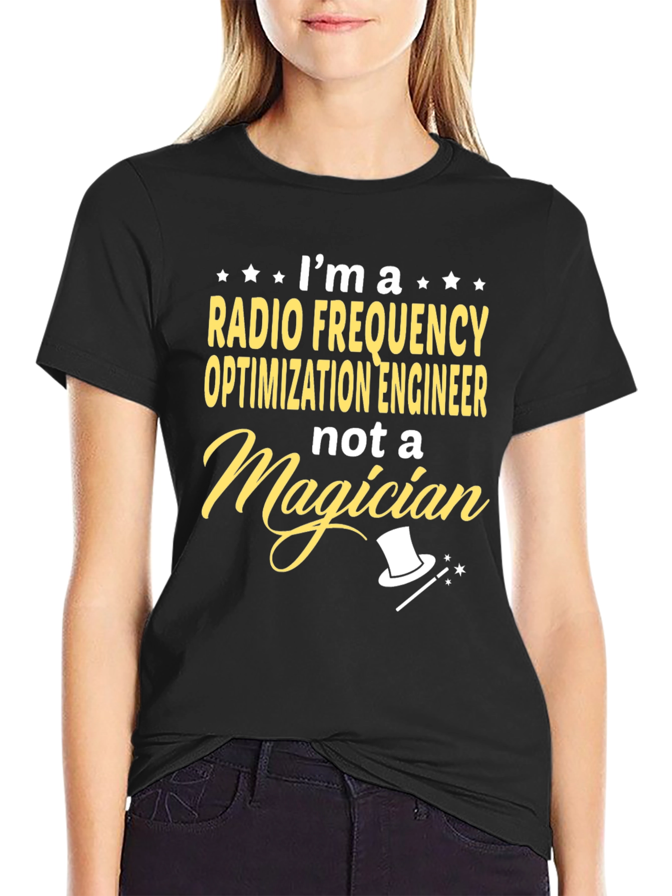 Black Radio Frequency Engineer T-Shirt view 2