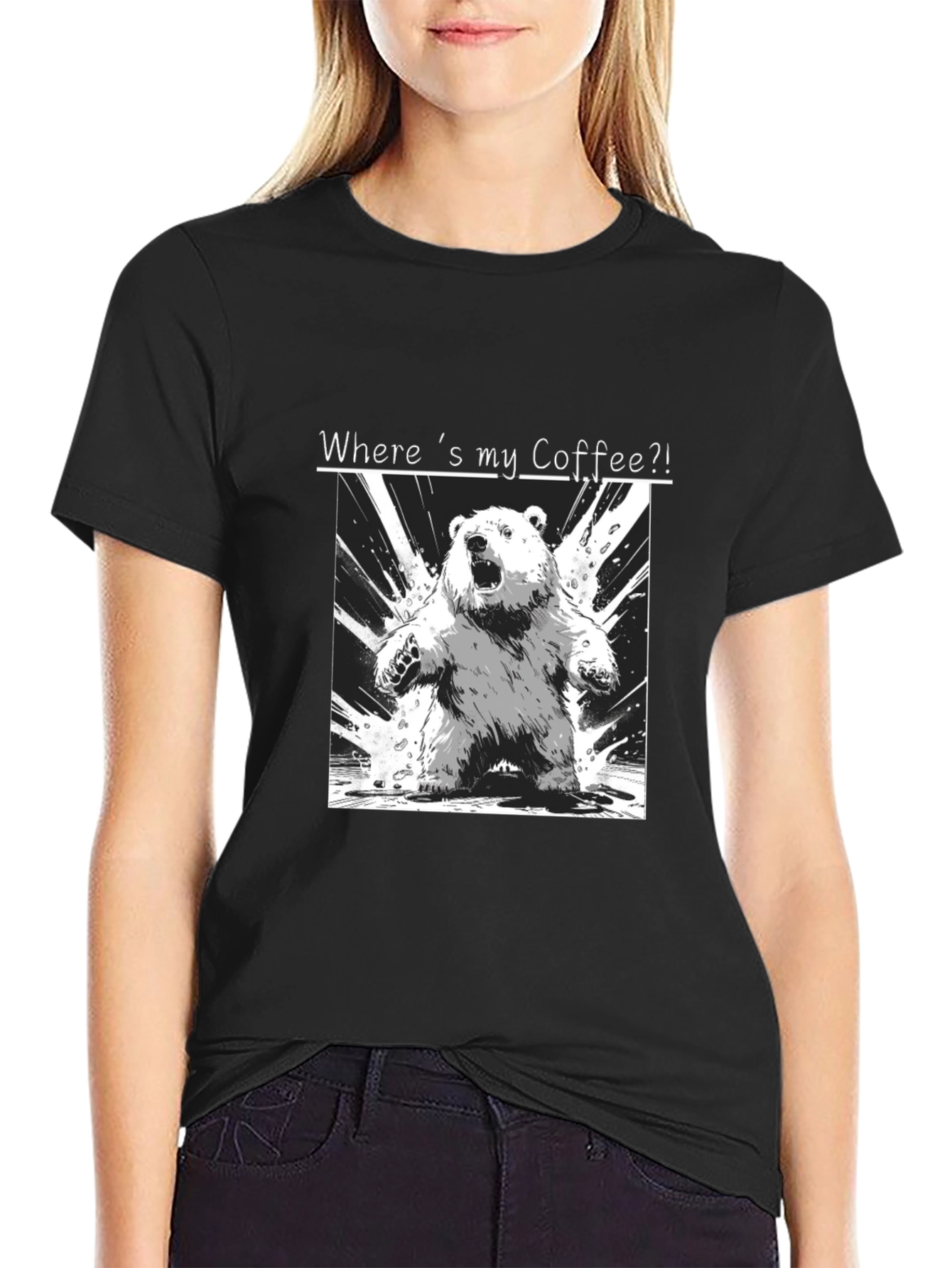 Black Where's My Coffee? Graphic Tee view 2