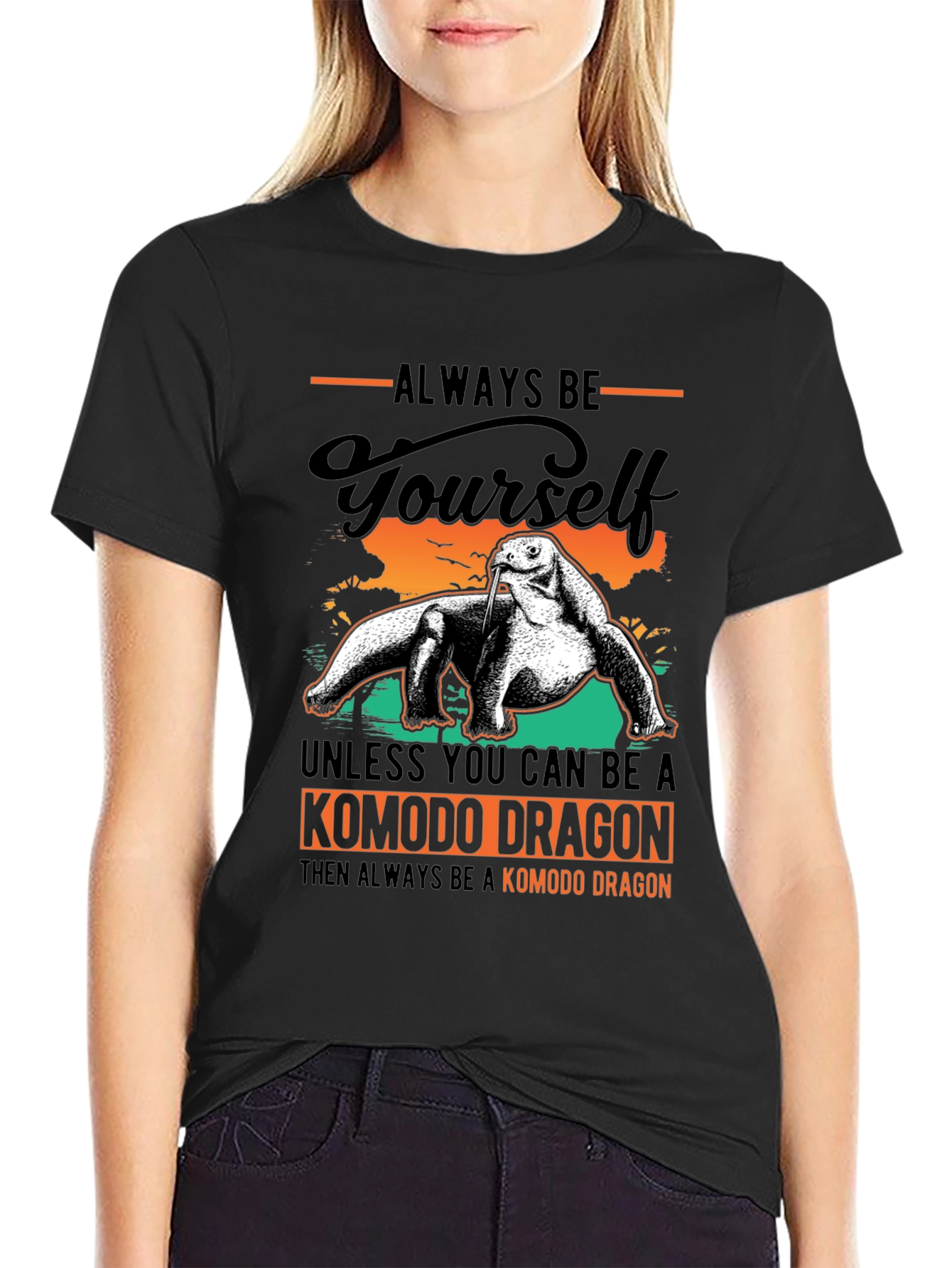 Black Komodo Dragon Graphic Tee - Always Be Yourself view 2