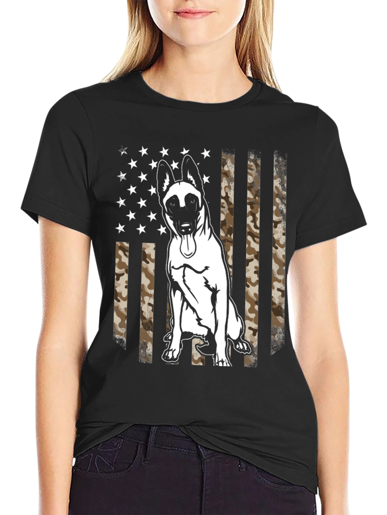 Belgian Malinois Camo Flag T-Shirt - 2