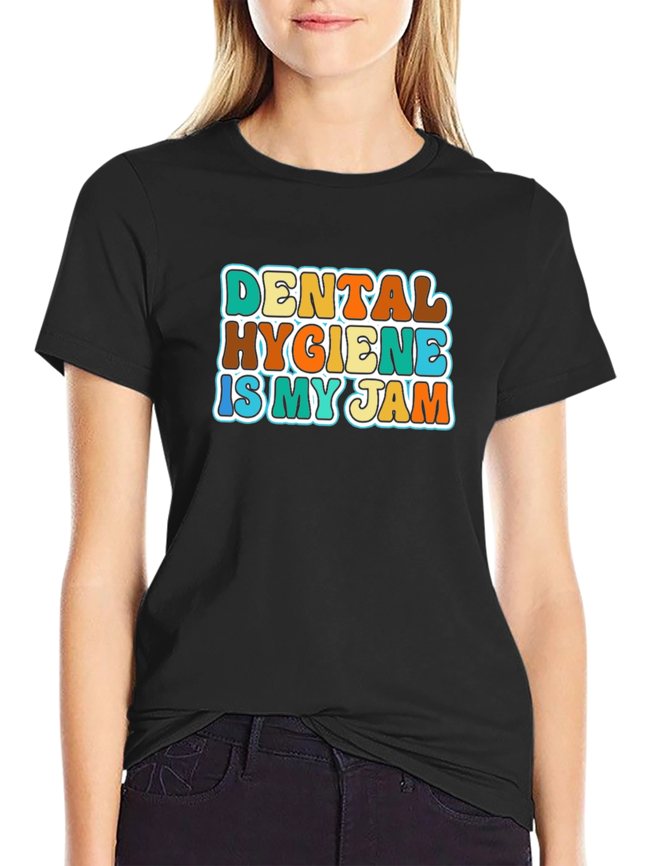 Black Dental Hygiene Is My Jam Retro T-Shirt view 2