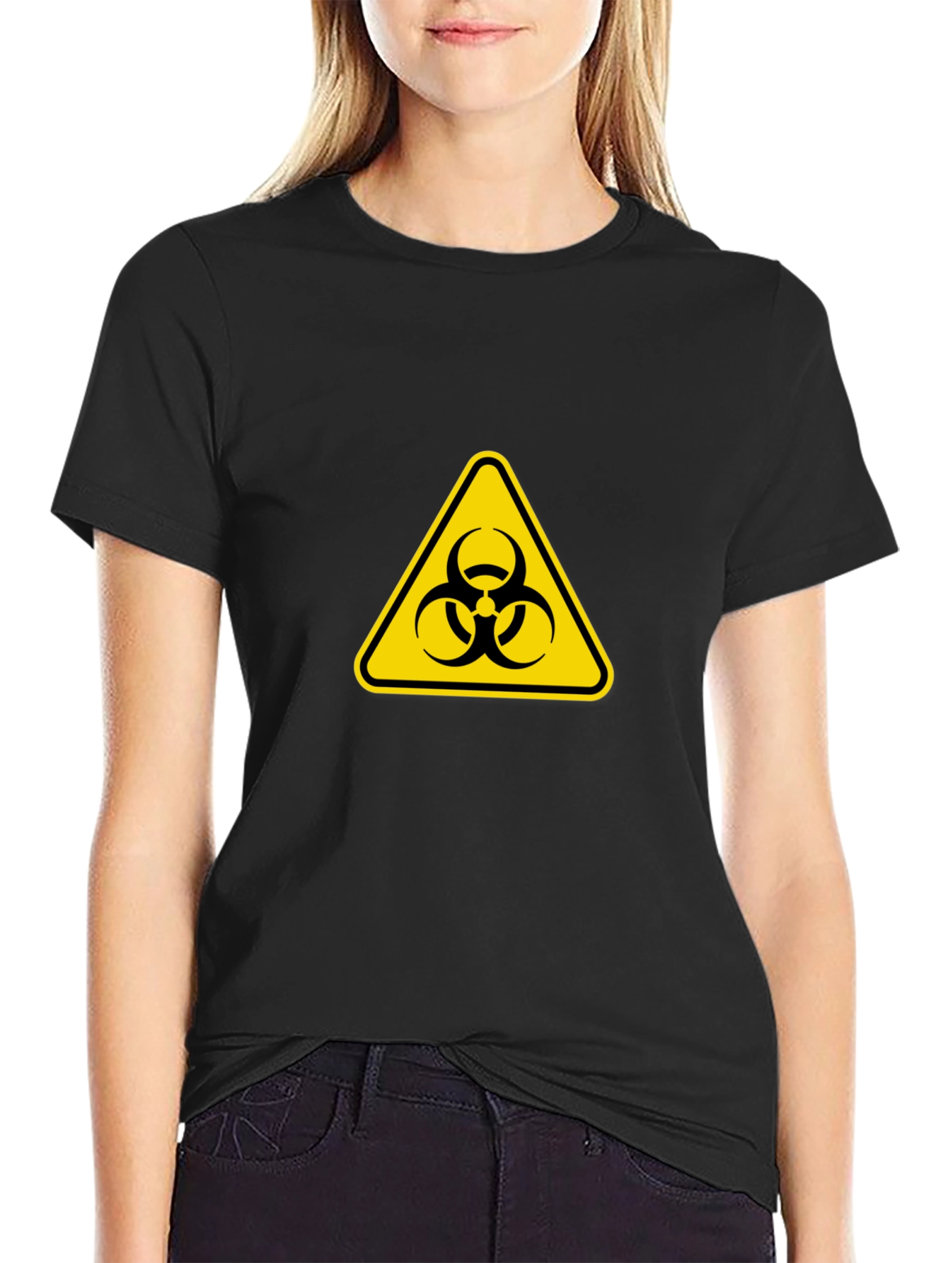 Black Biohazard Symbol T-Shirt - Stylish & Cautionary view 2