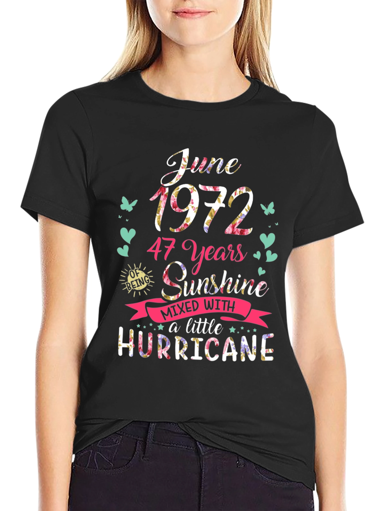 Black June 1972 Sunshine Hurricane T-Shirt view 2