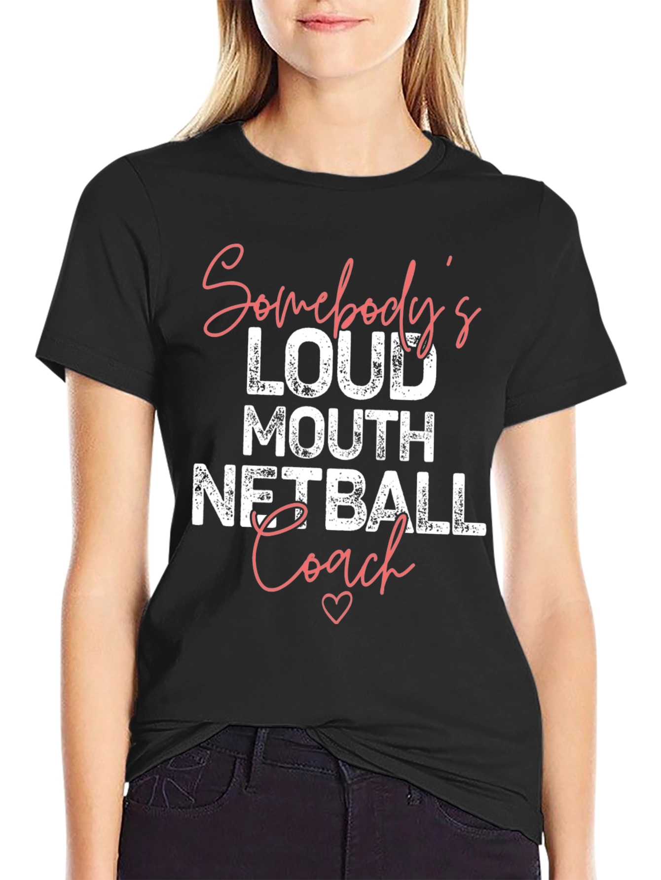 Black Loud Mouth Netball Coach Graphic Tee view 2